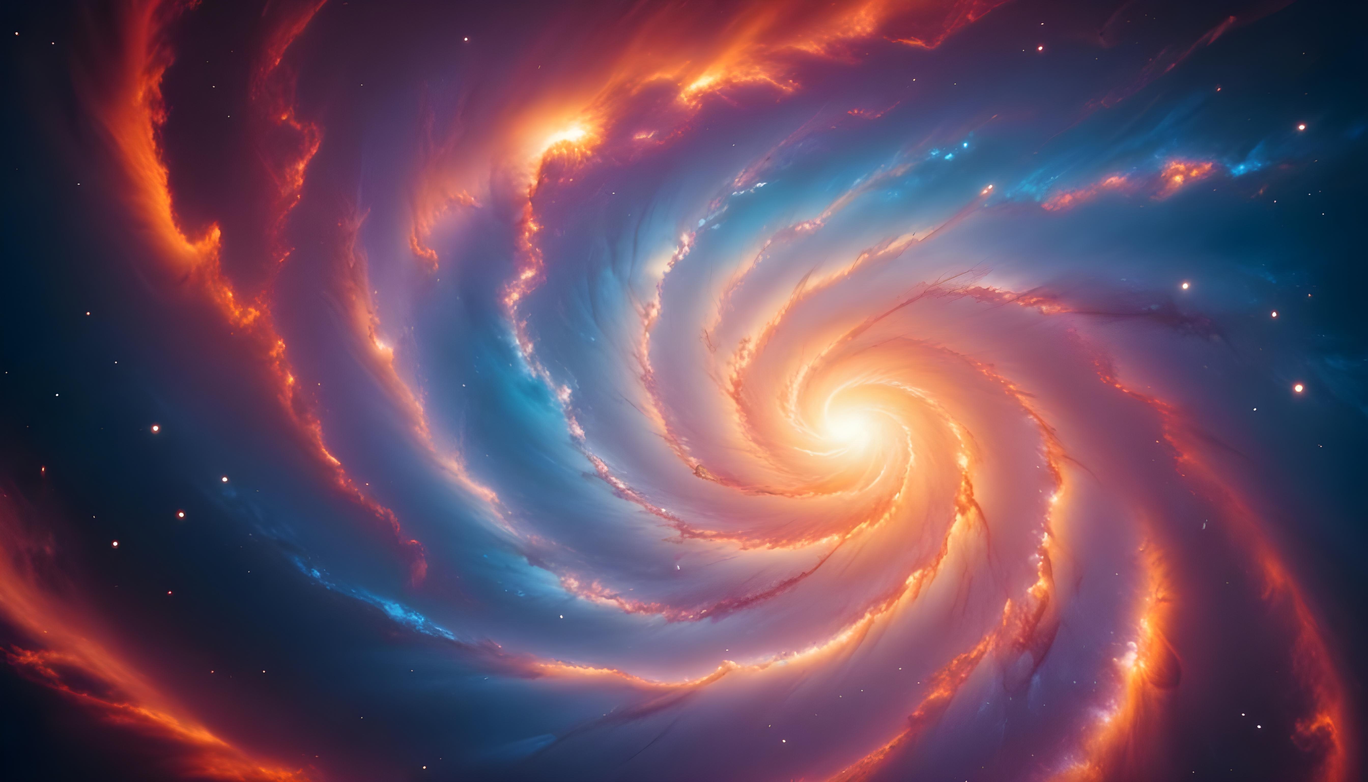 Mesmerizing Spiral Galaxy and Deep Space Nebula Illustration Background