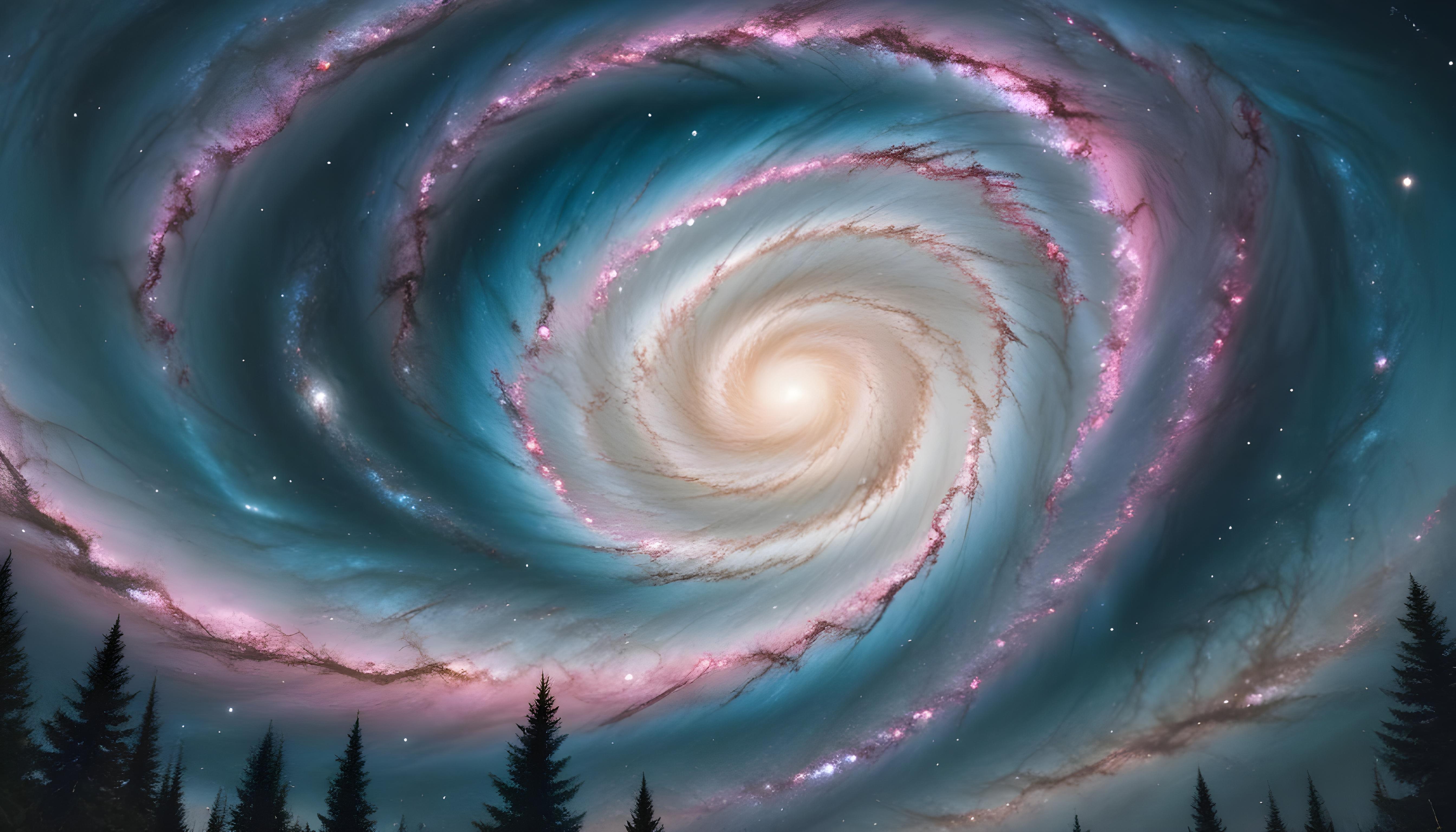 Mesmerizing Spiral Galaxy and Deep Space Nebula Illustration Background