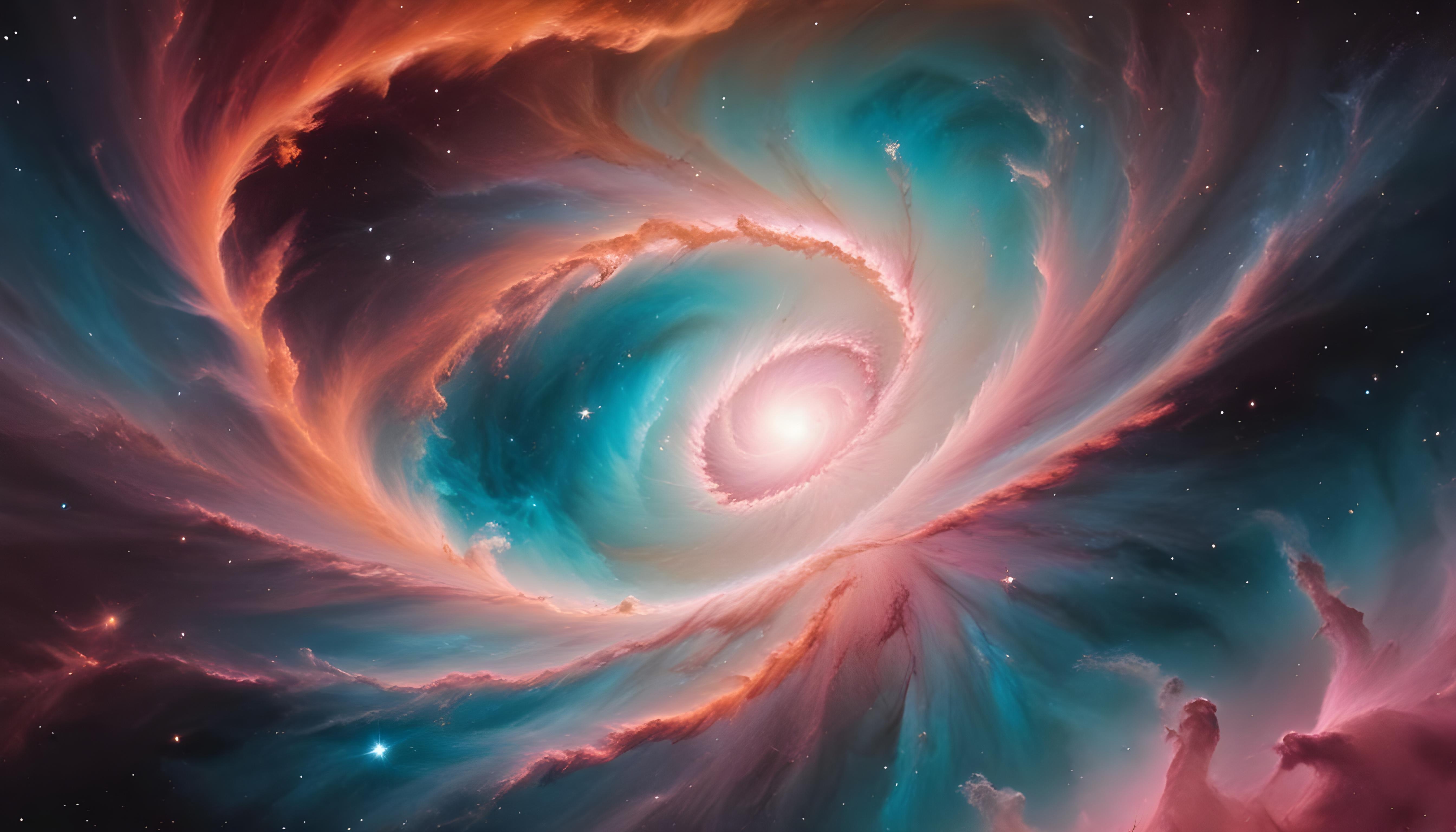 Mesmerizing Spiral Galaxy and Deep Space Nebula Illustration Background
