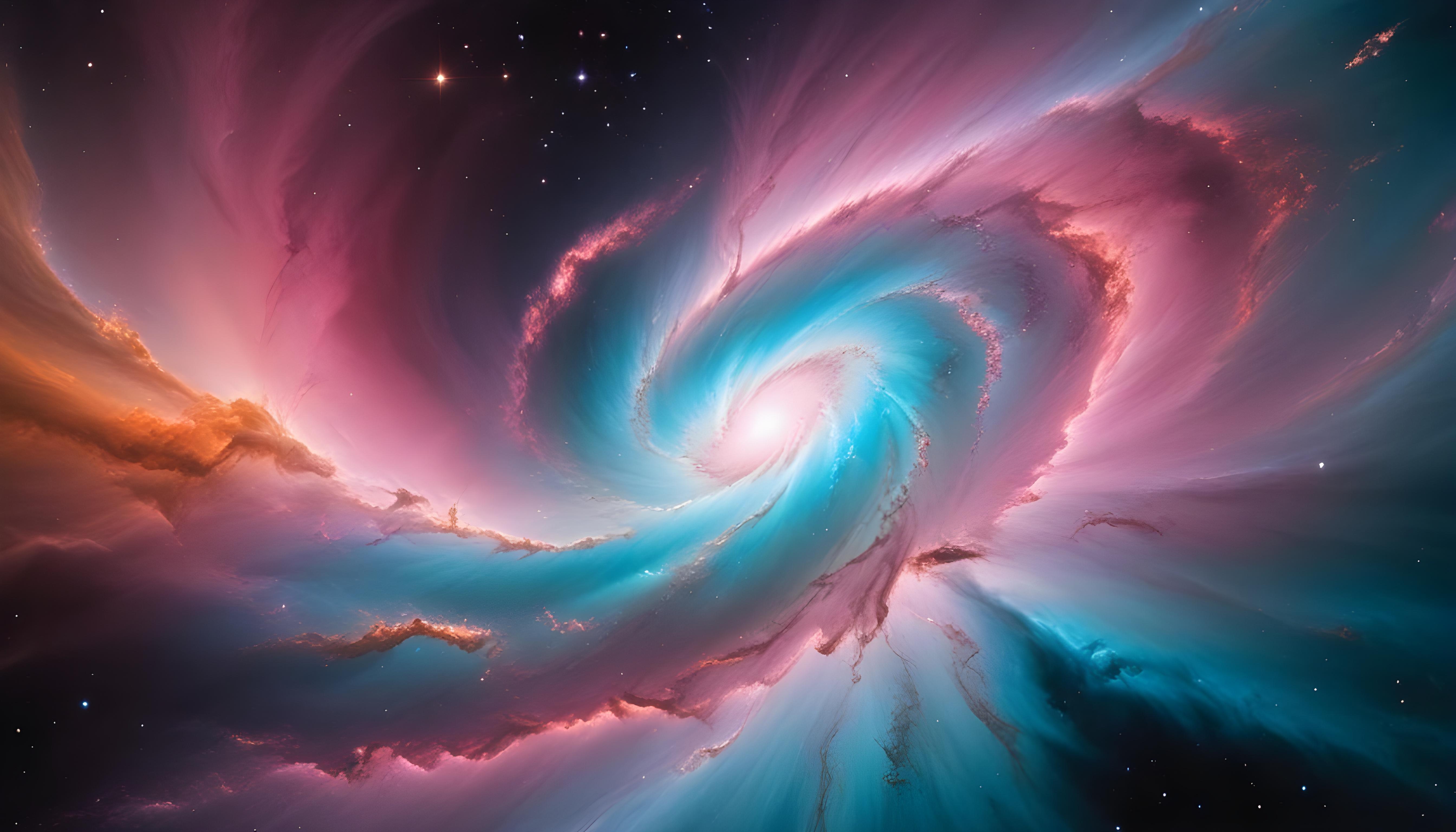 Mesmerizing Spiral Galaxy and Deep Space Nebula Illustration Background