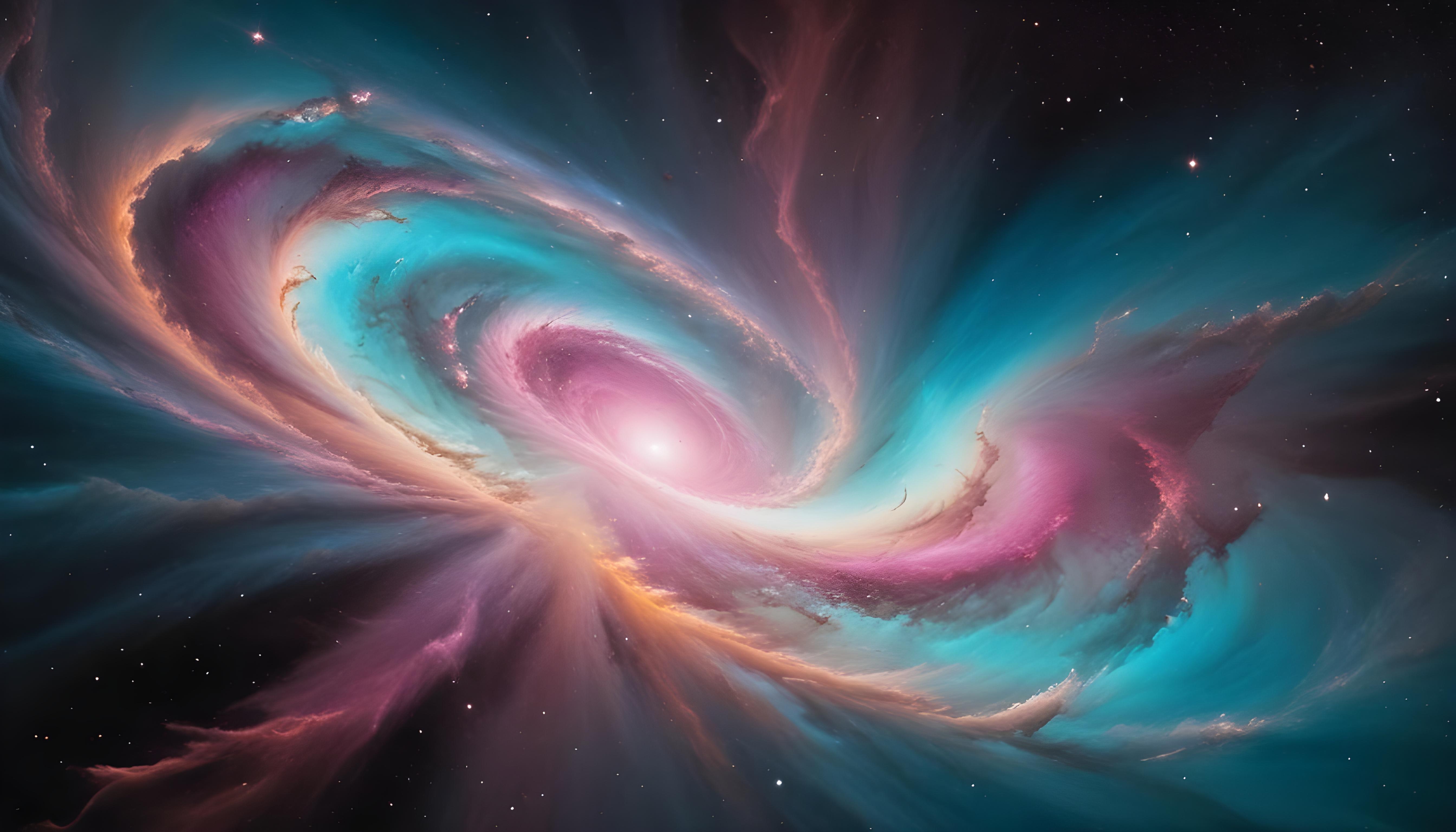 Mesmerizing Spiral Galaxy and Deep Space Nebula Illustration Background