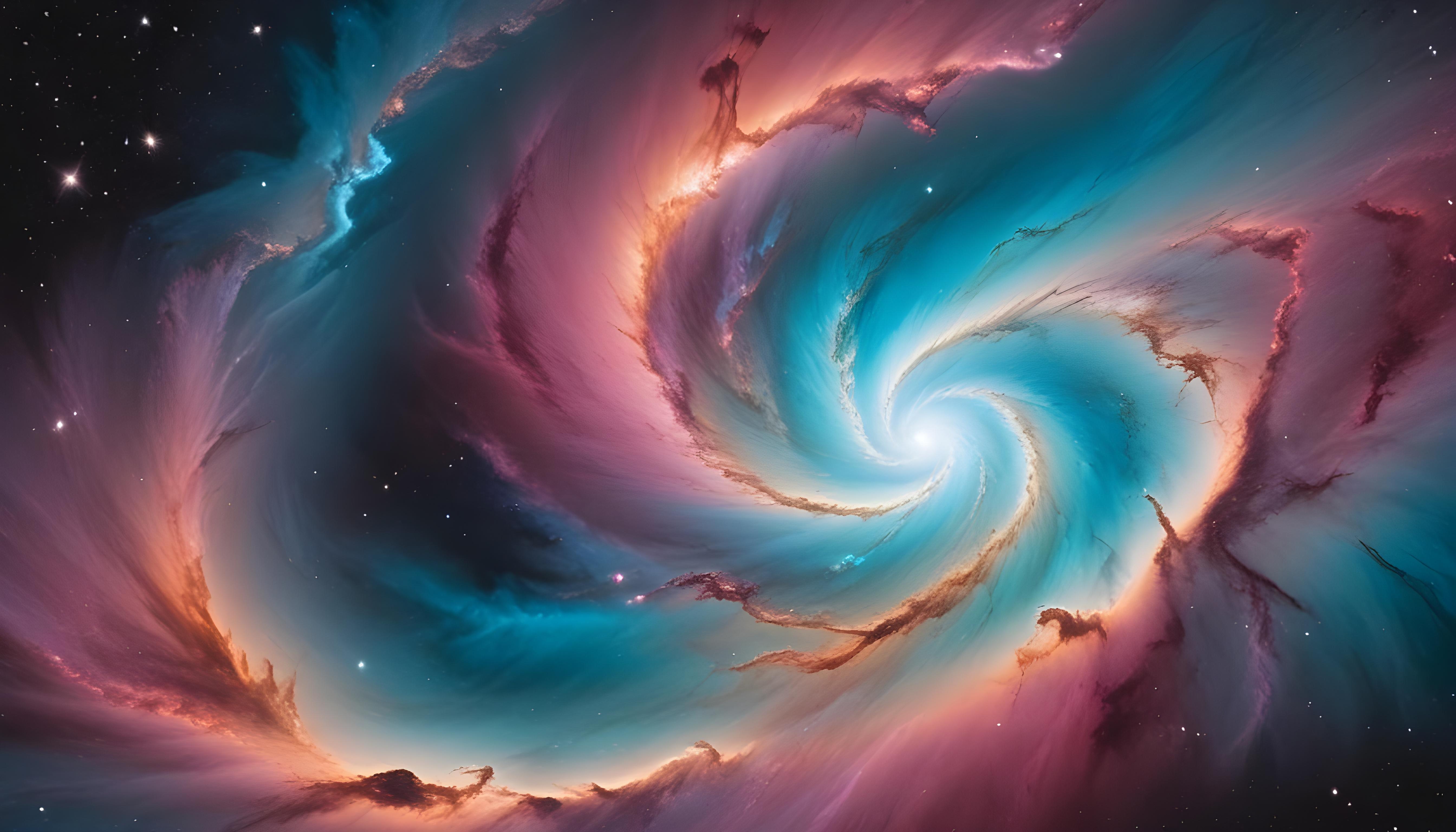 Mesmerizing Spiral Galaxy and Deep Space Nebula Illustration Background
