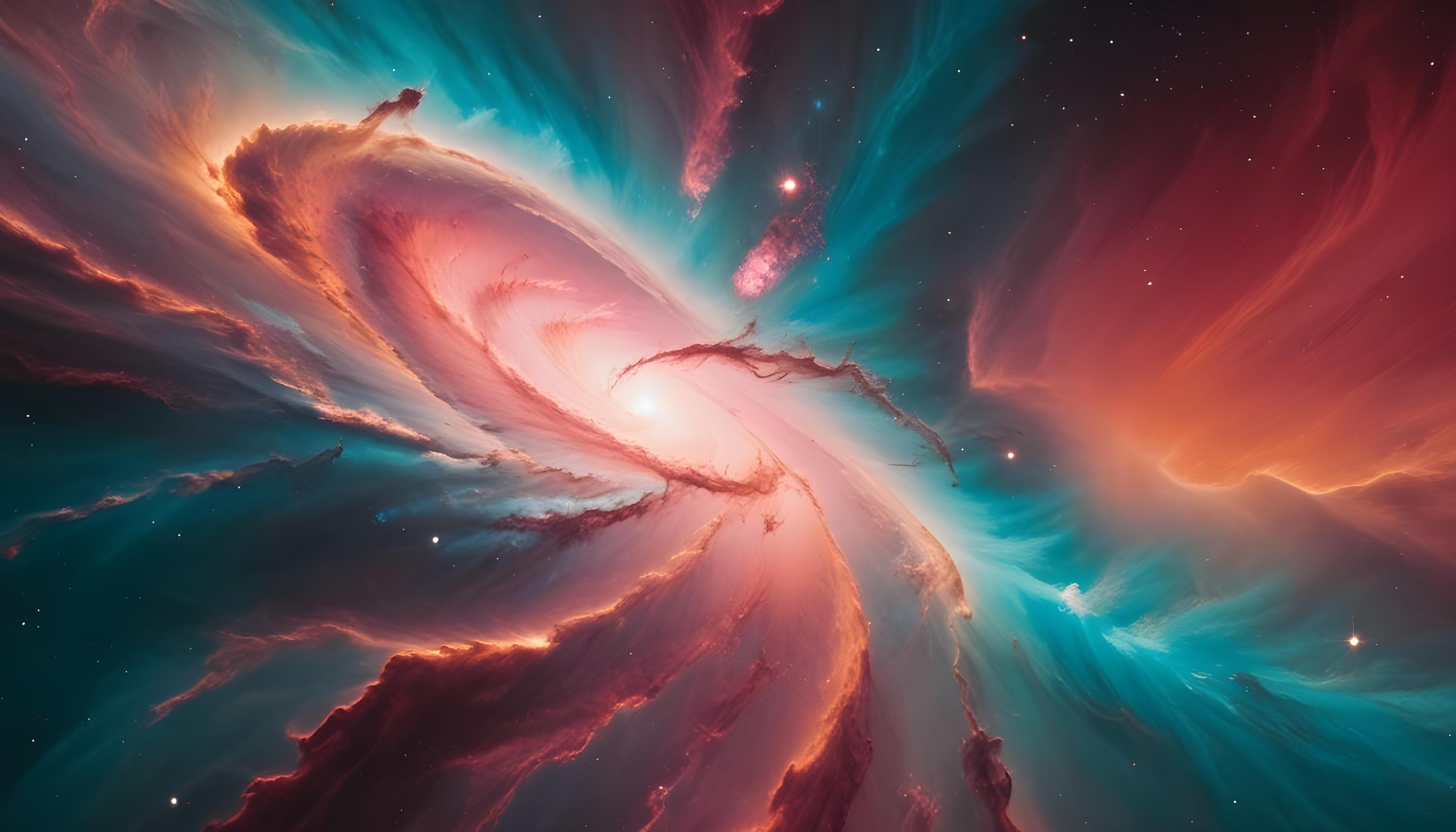 Mesmerizing Spiral Galaxy and Deep Space Nebula Illustration Background