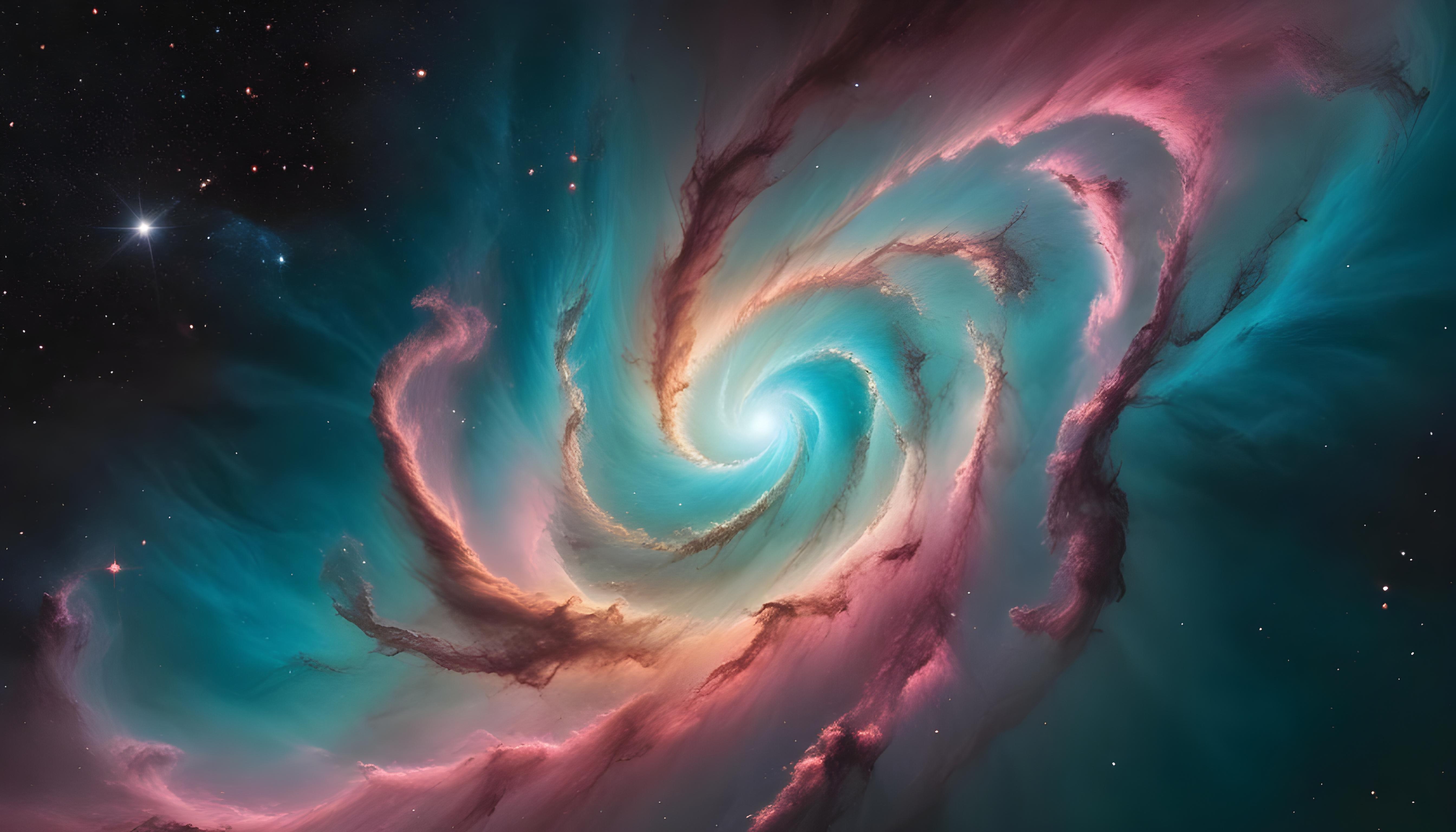 Mesmerizing Spiral Galaxy and Deep Space Nebula Illustration Background