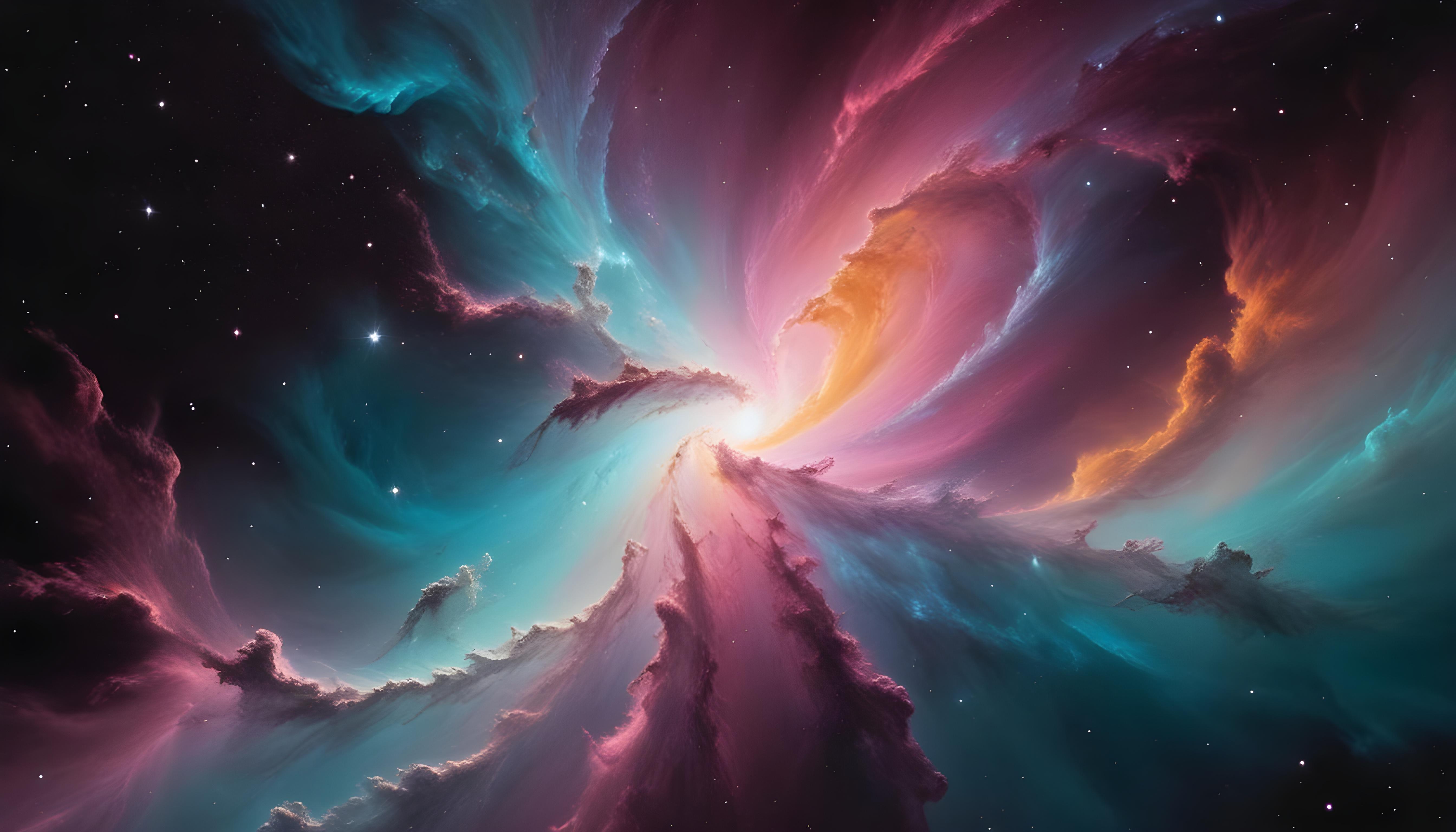 Mesmerizing Spiral Galaxy and Deep Space Nebula Illustration Background