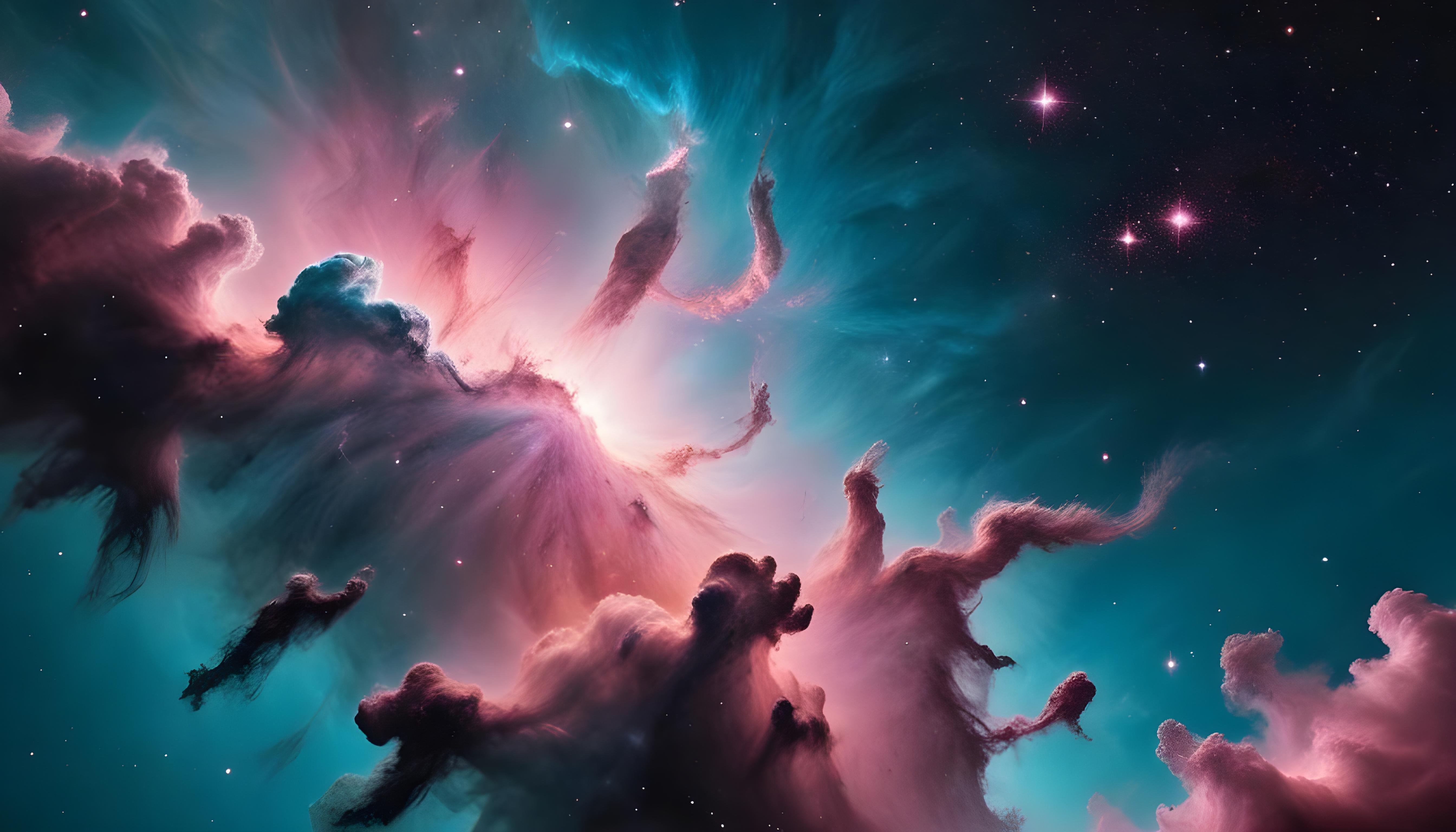 Mesmerizing Spiral Galaxy and Deep Space Nebula Illustration Background
