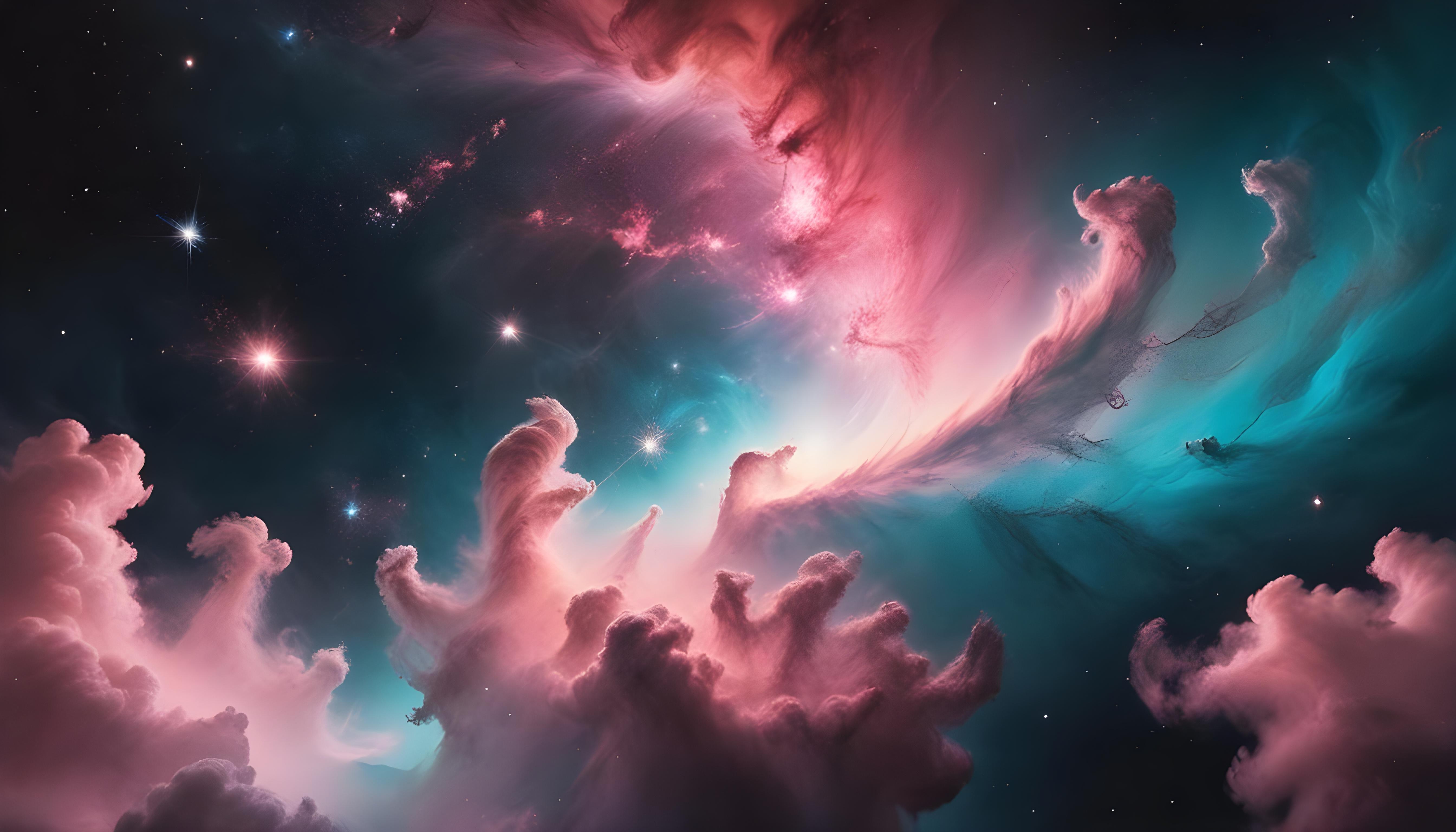 Mesmerizing Spiral Galaxy and Deep Space Nebula Illustration Background