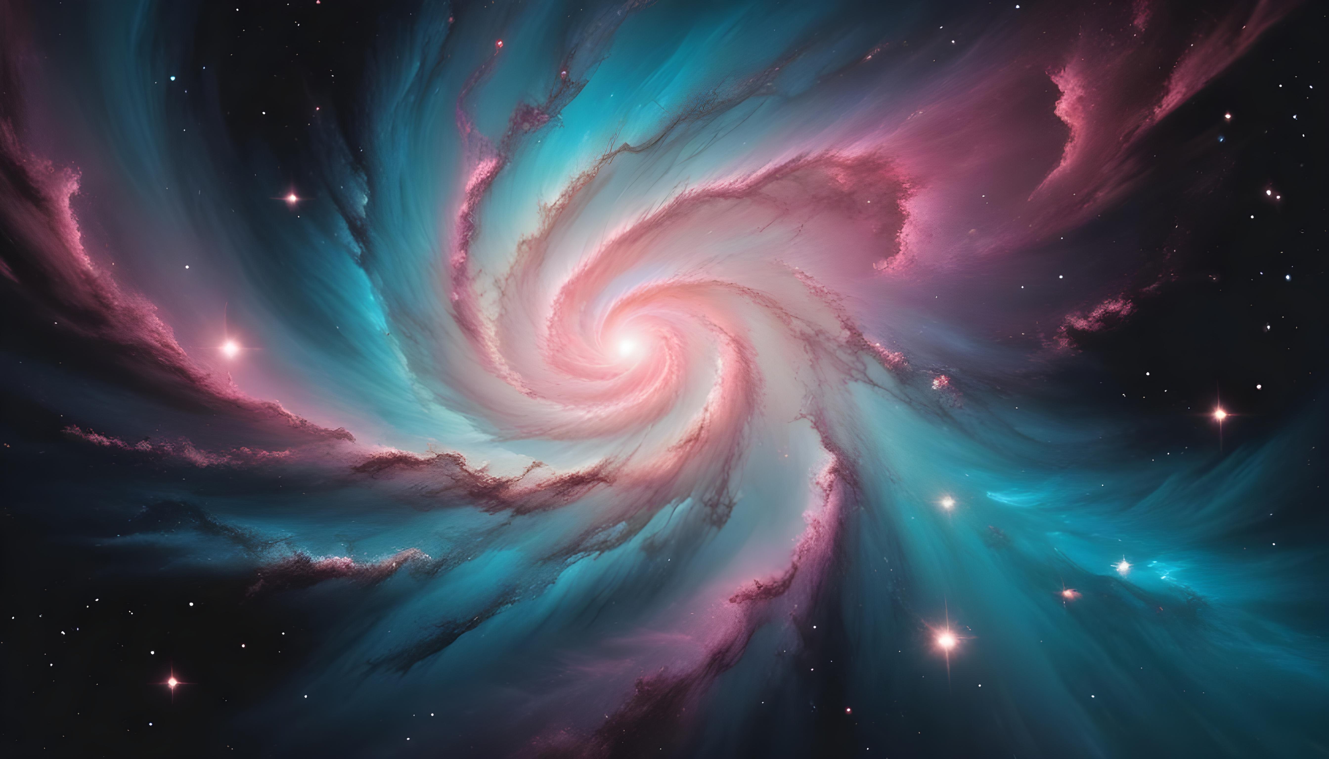 Mesmerizing Spiral Galaxy and Deep Space Nebula Illustration Background