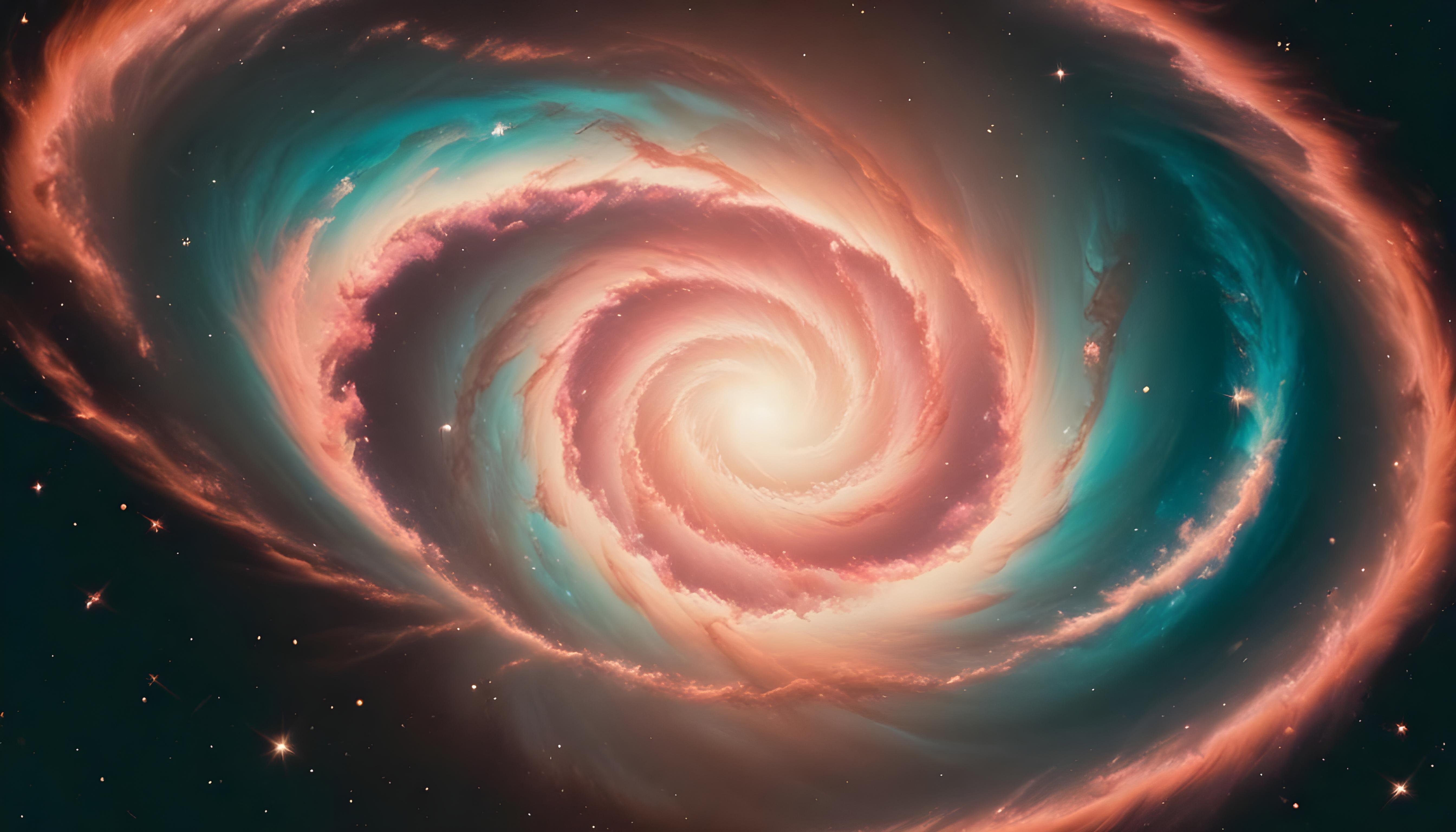 Mesmerizing Spiral Galaxy and Deep Space Nebula Illustration Background