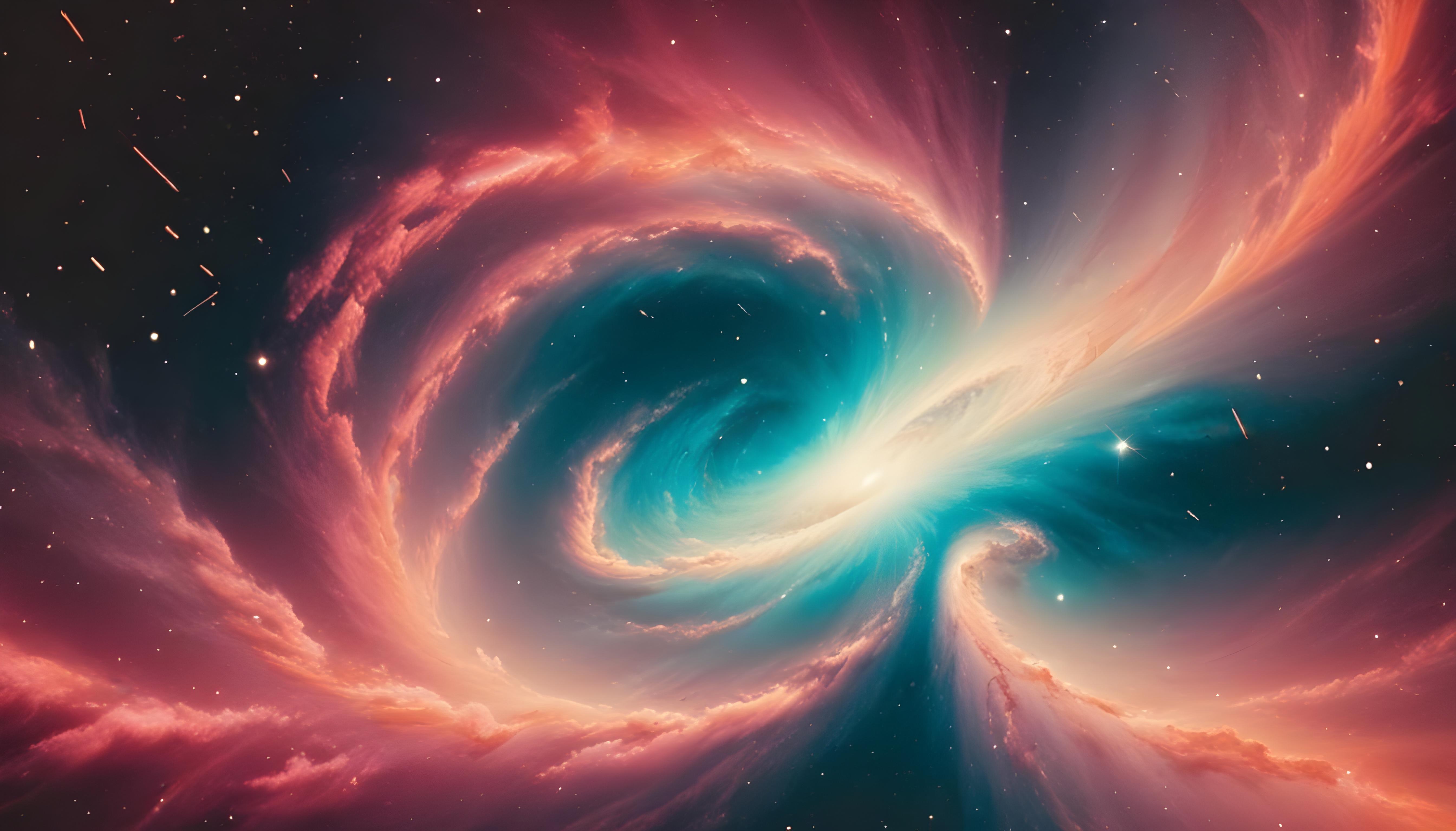 Mesmerizing Spiral Galaxy and Deep Space Nebula Illustration Background