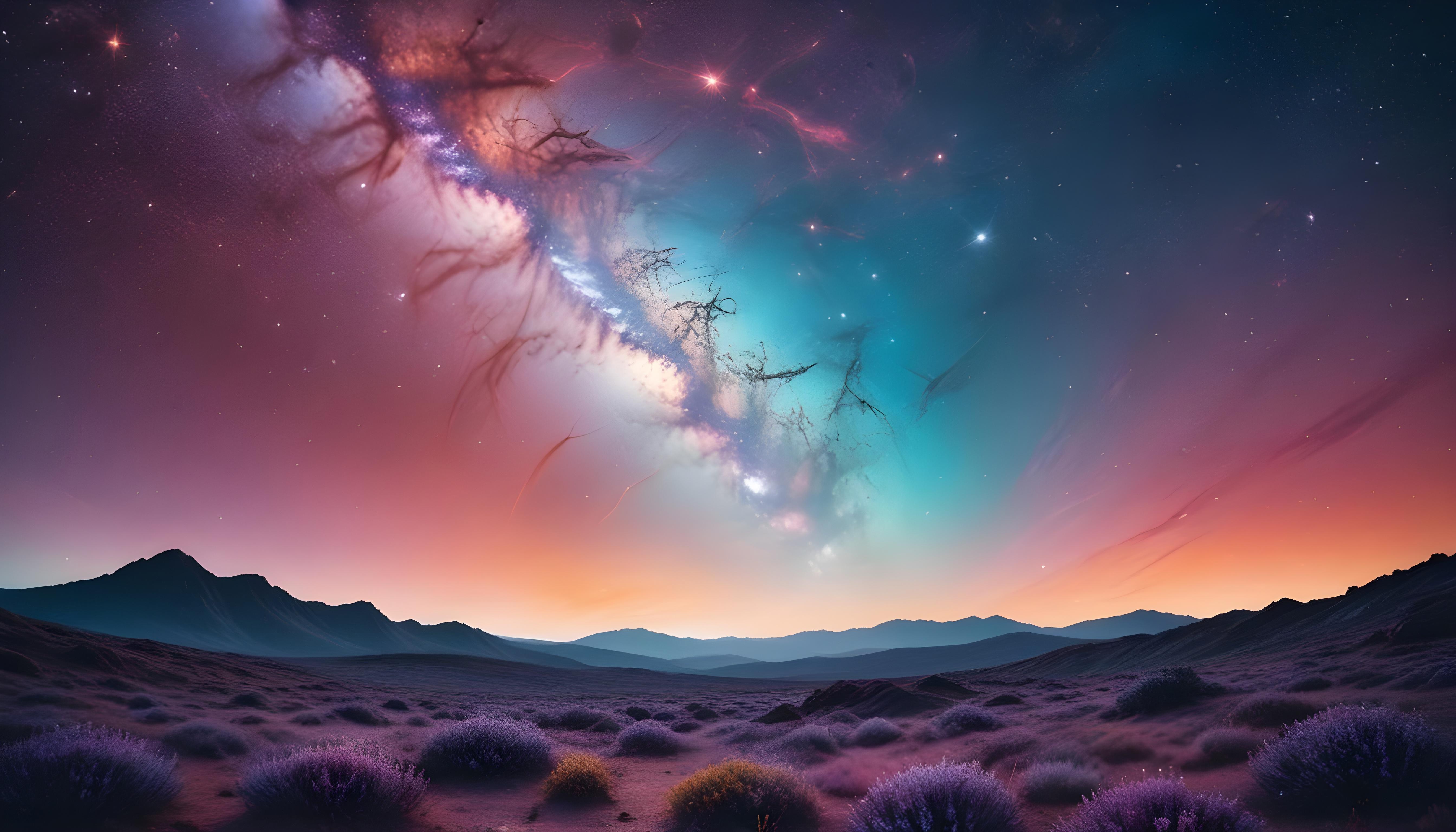 Mesmerizing Spiral Galaxy and Deep Space Nebula Illustration Background
