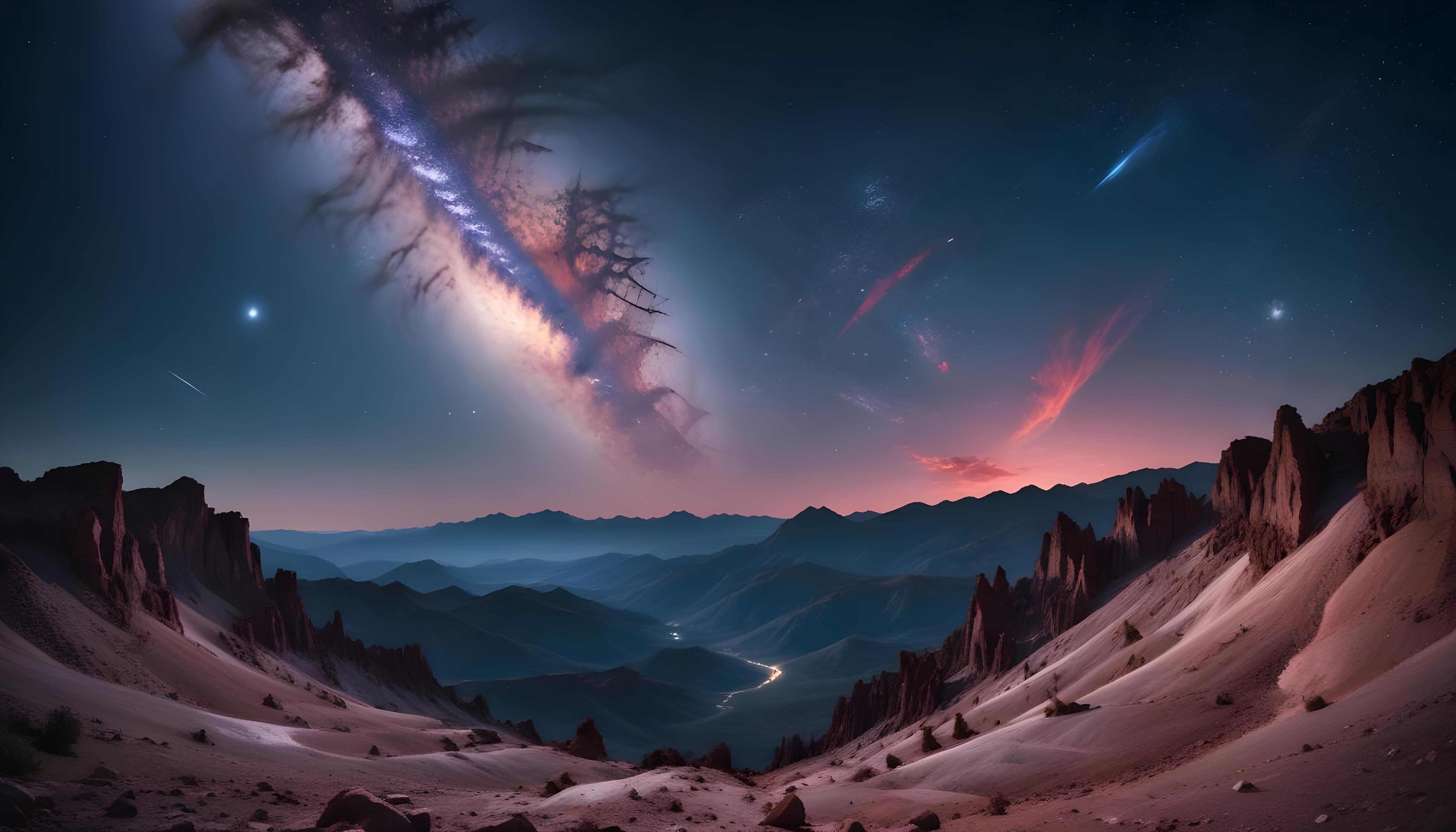Mesmerizing Spiral Galaxy and Deep Space Nebula Illustration Background
