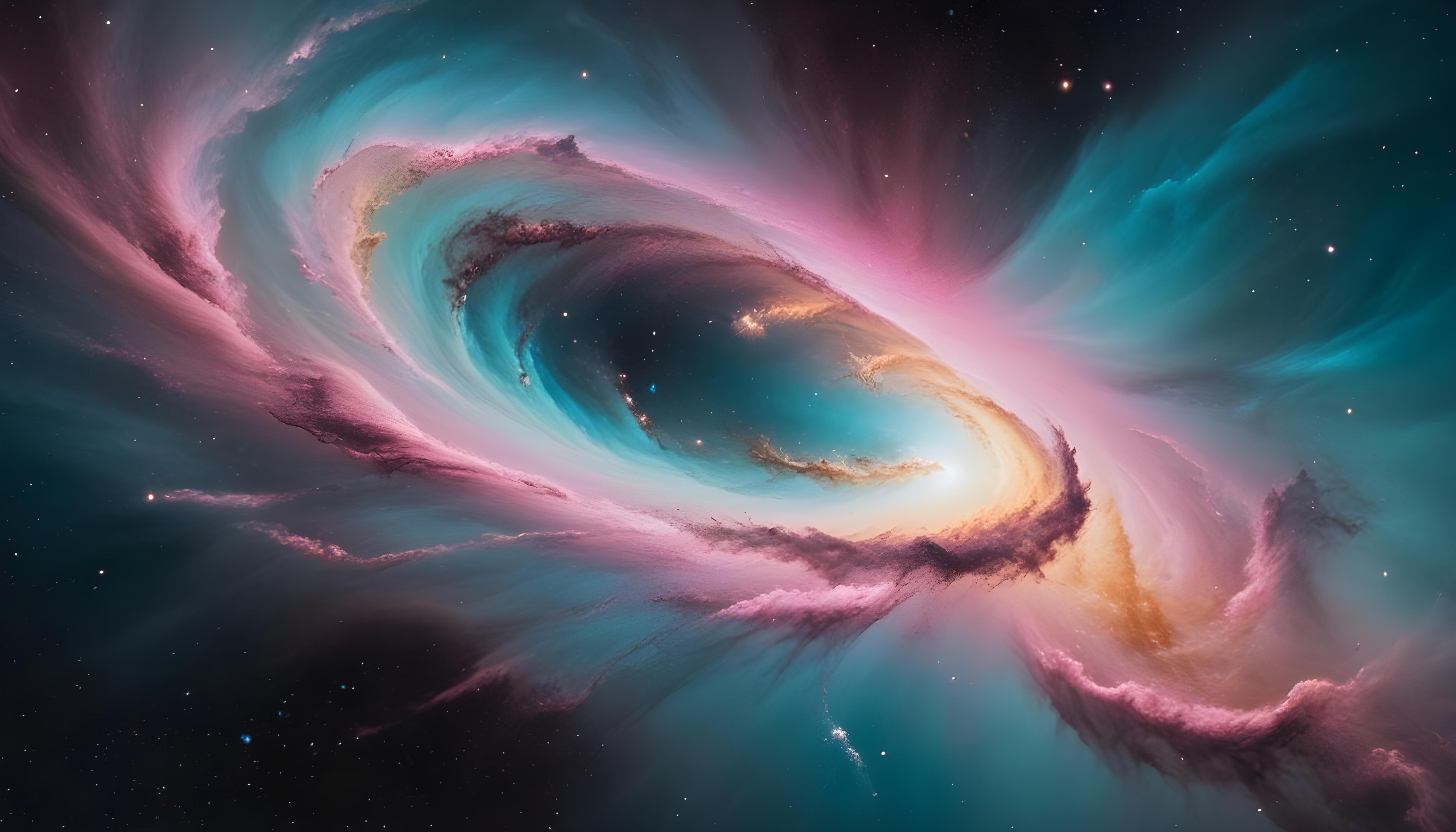 Mesmerizing Spiral Galaxy and Deep Space Nebula Illustration Background