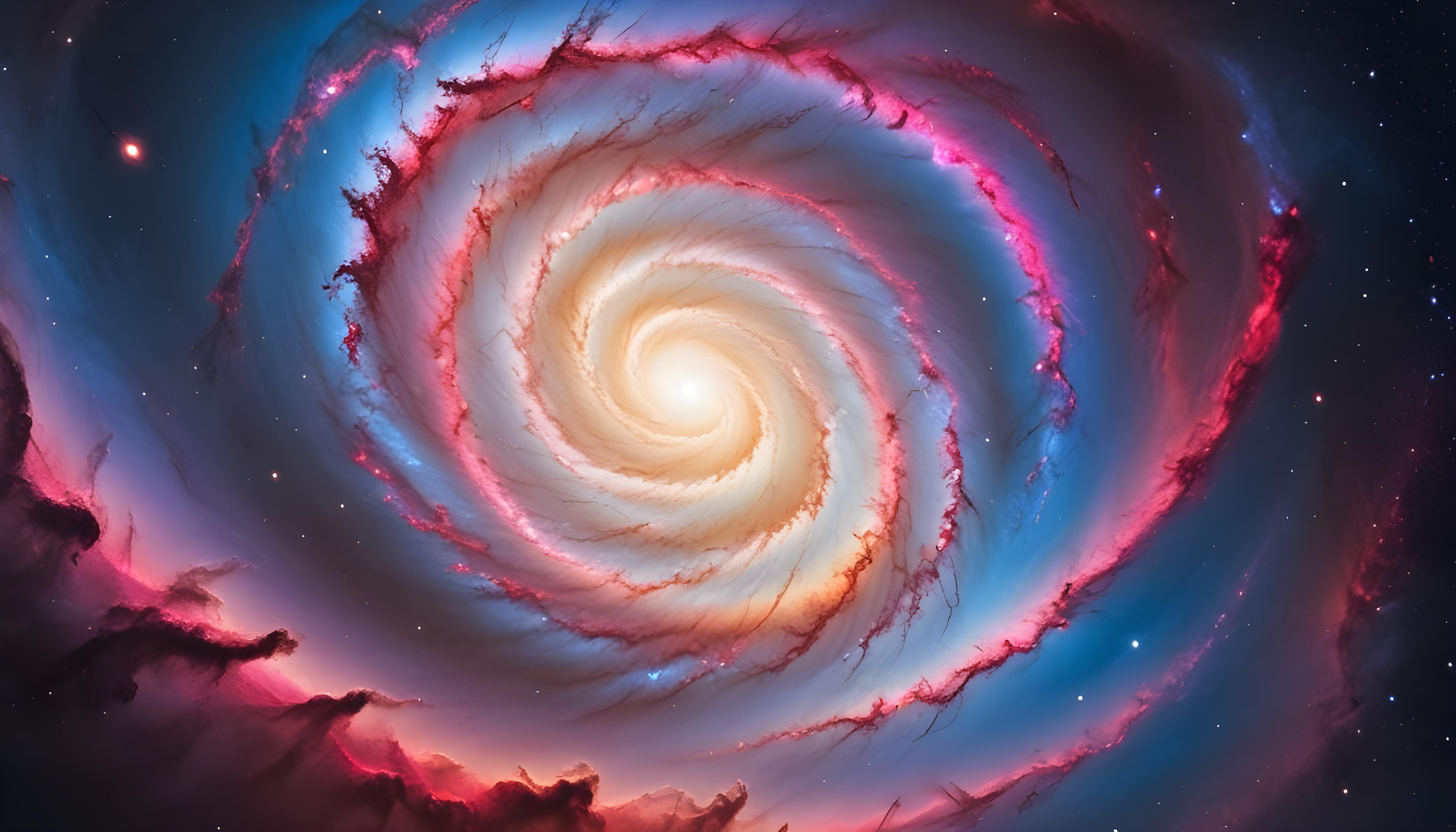 Mesmerizing Spiral Galaxy and Deep Space Nebula Illustration Background