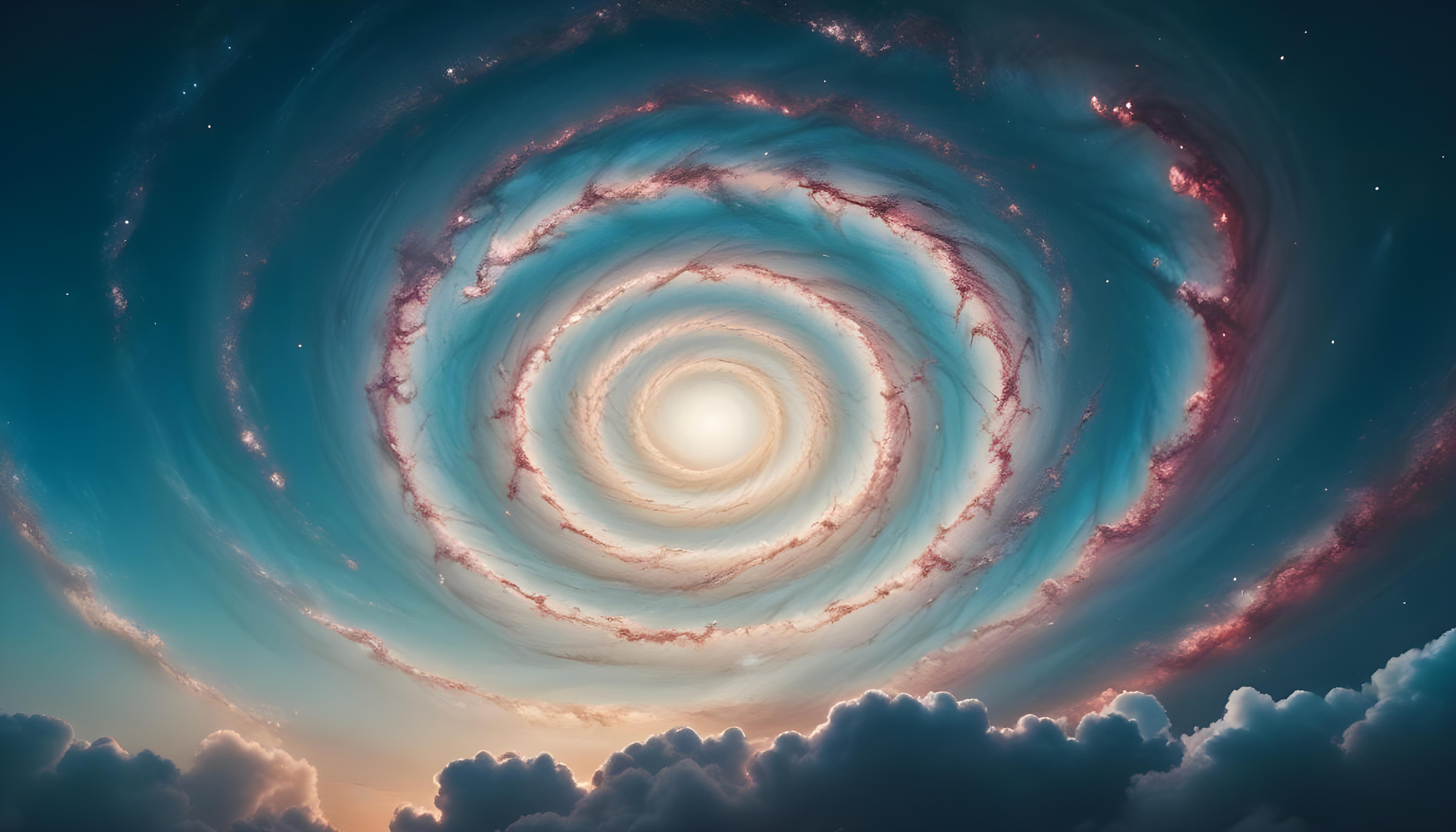 Mesmerizing Spiral Galaxy and Deep Space Nebula Illustration Background