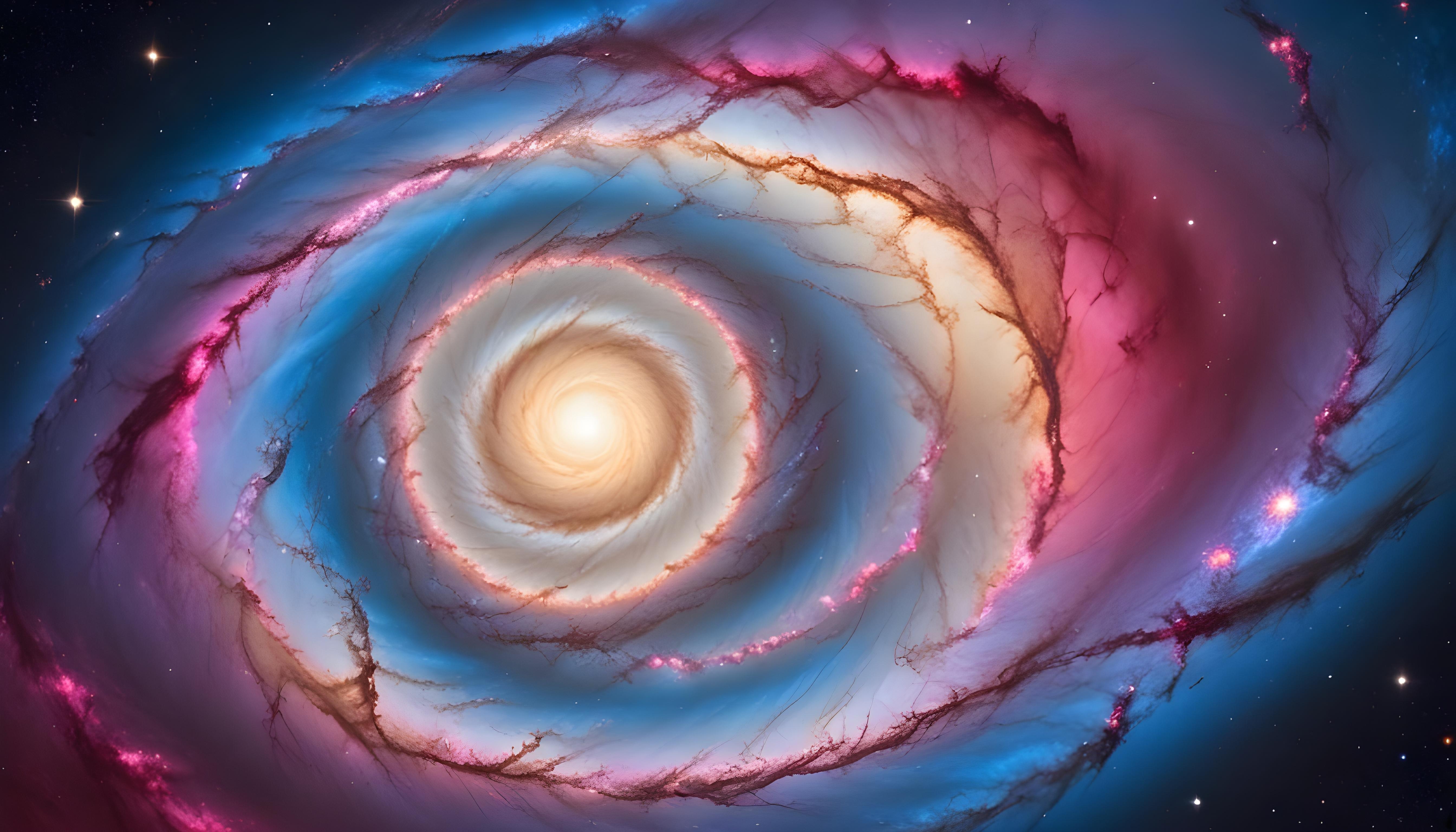 Mesmerizing Spiral Galaxy and Deep Space Nebula Illustration Background