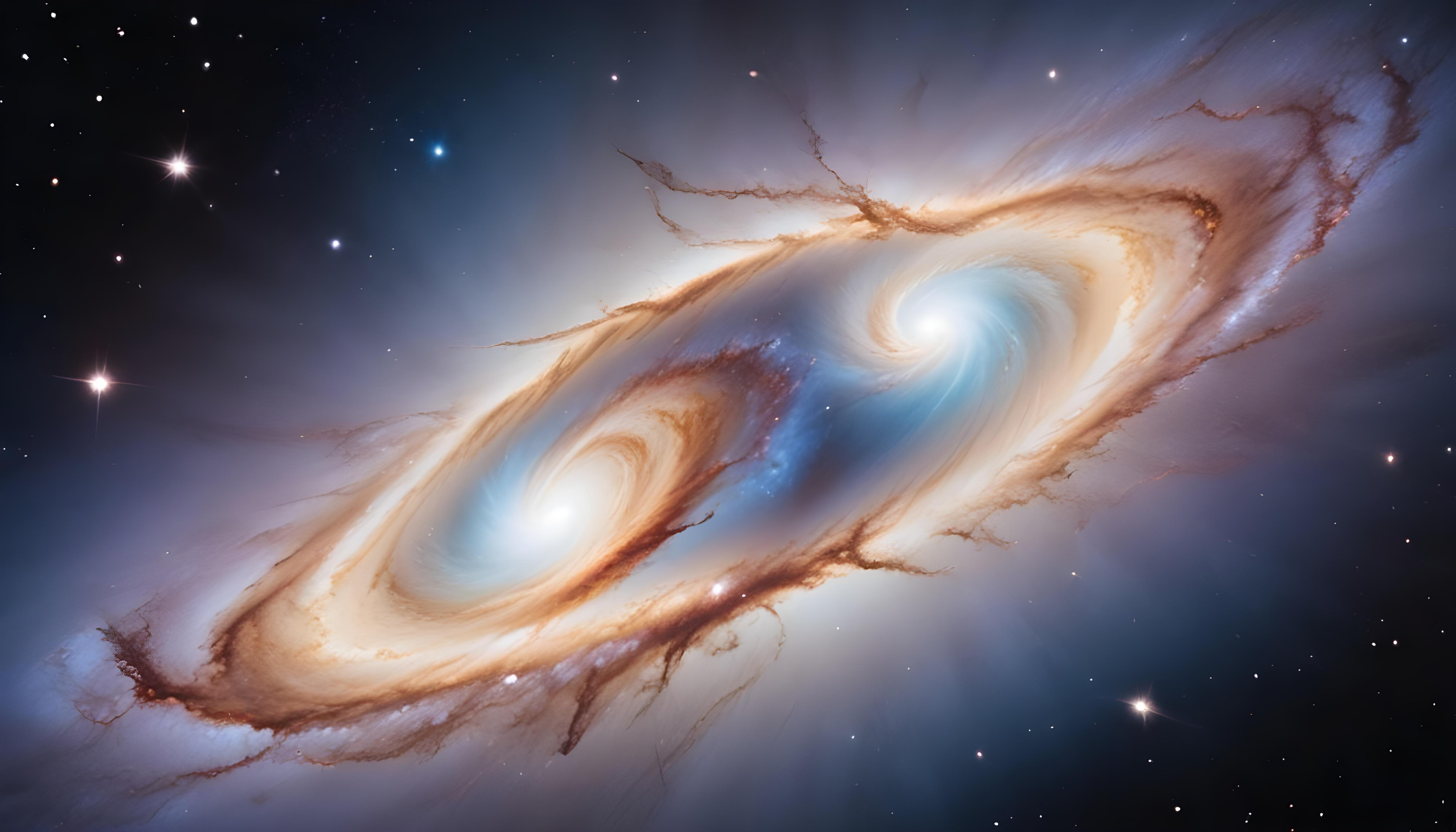 Mesmerizing Spiral Galaxy and Deep Space Nebula Illustration Background