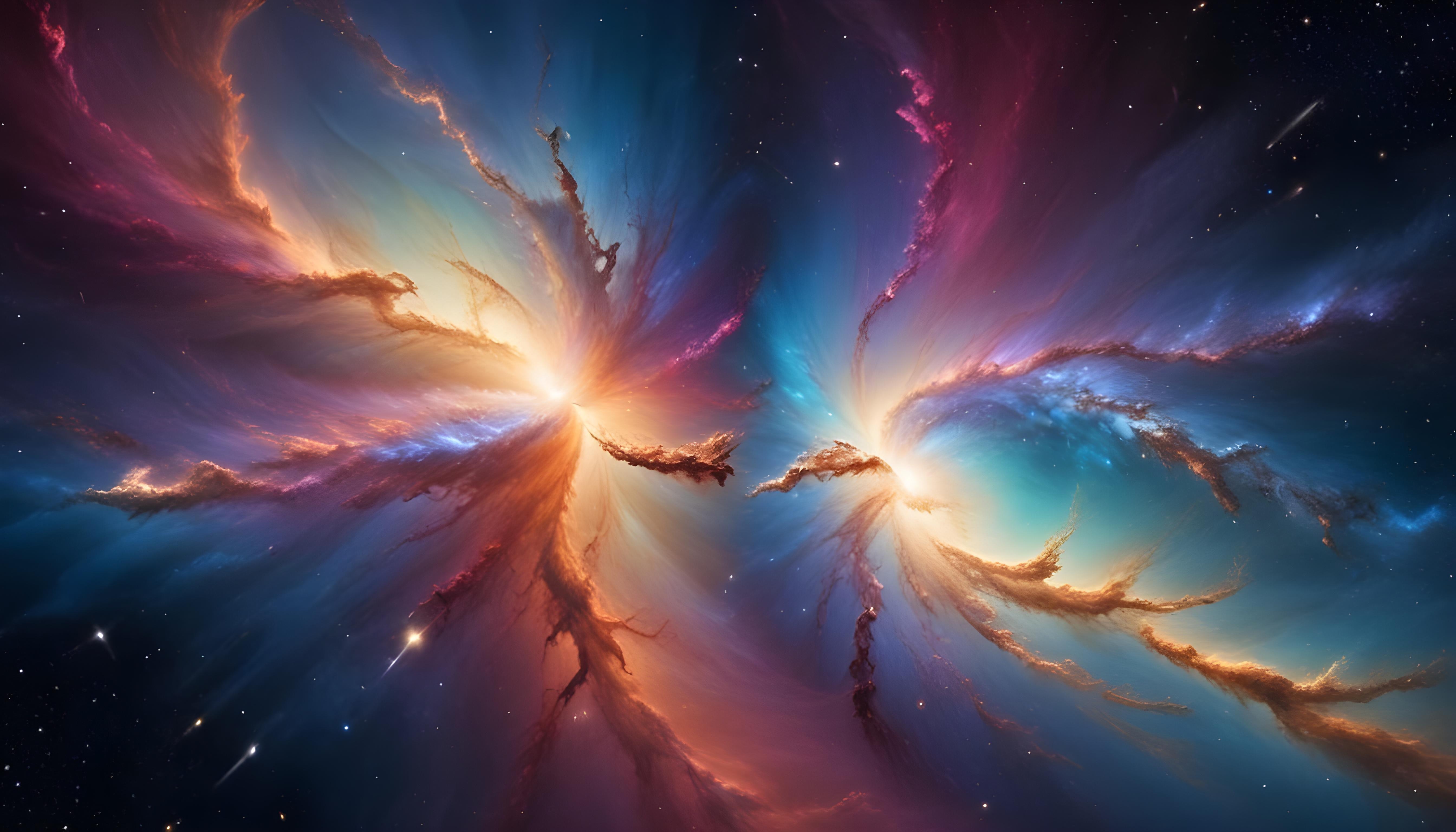 Mesmerizing Spiral Galaxy and Deep Space Nebula Illustration Background