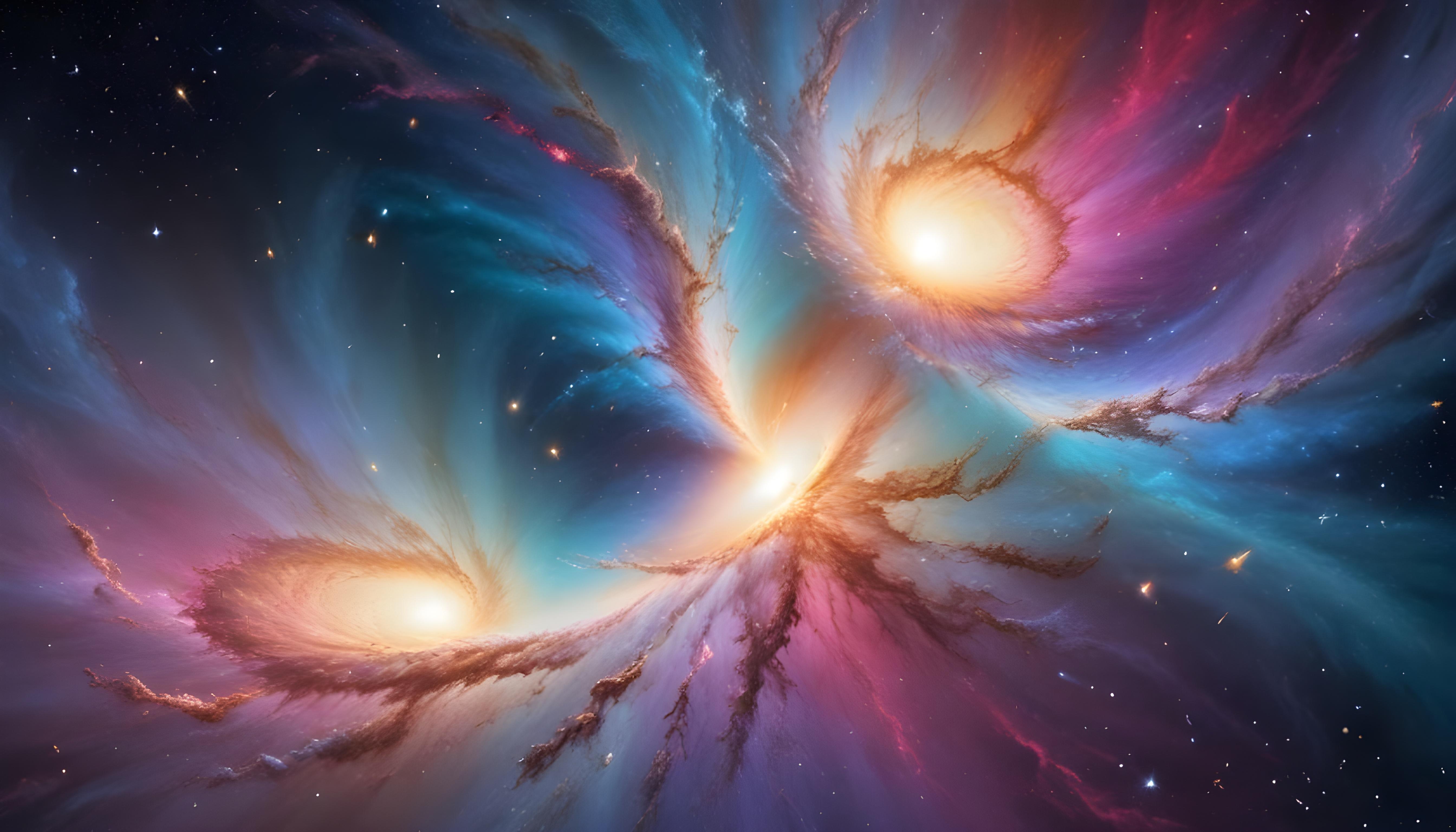 Mesmerizing Spiral Galaxy and Deep Space Nebula Illustration Background
