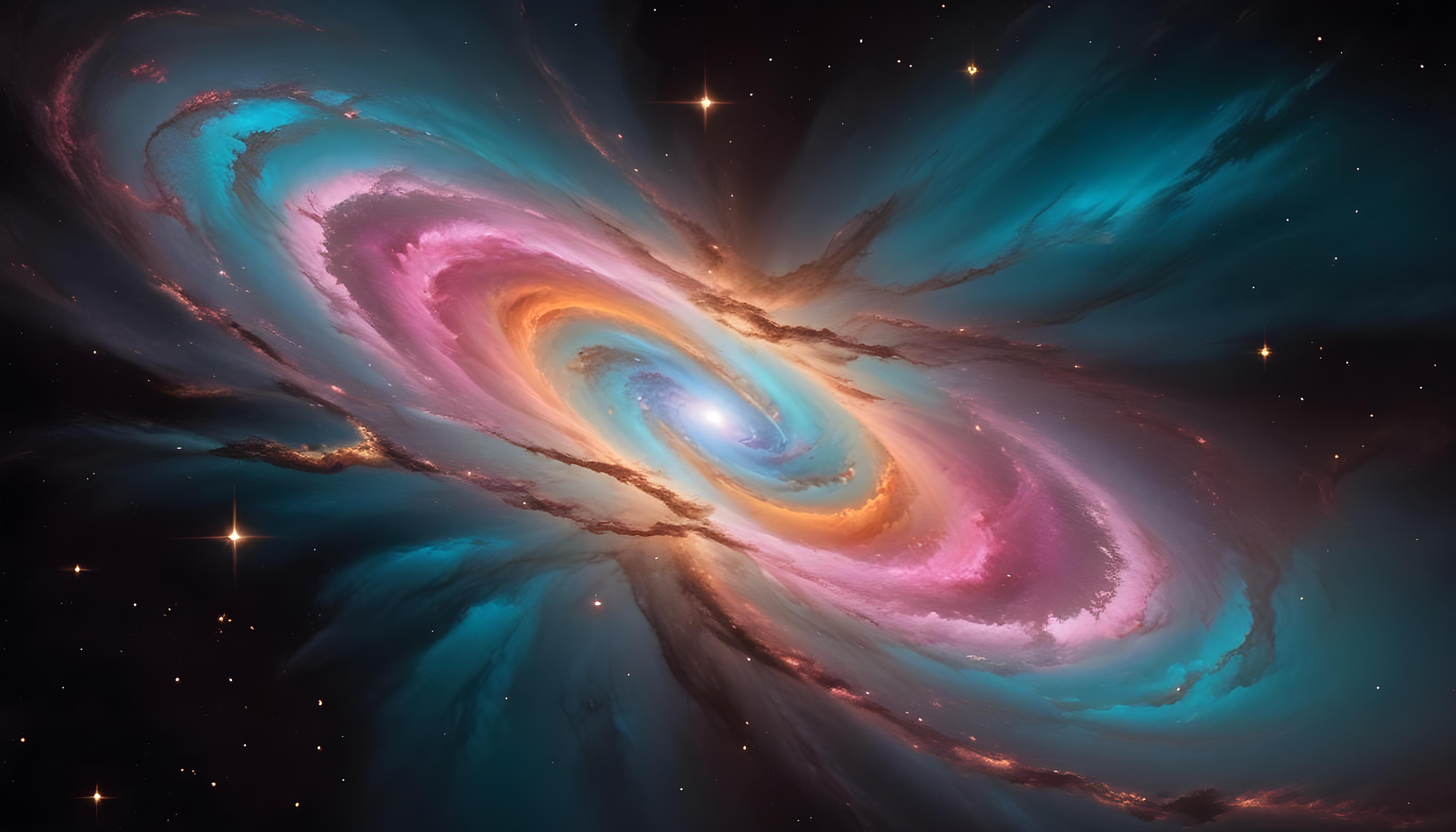Mesmerizing Spiral Galaxy and Deep Space Nebula Illustration Background