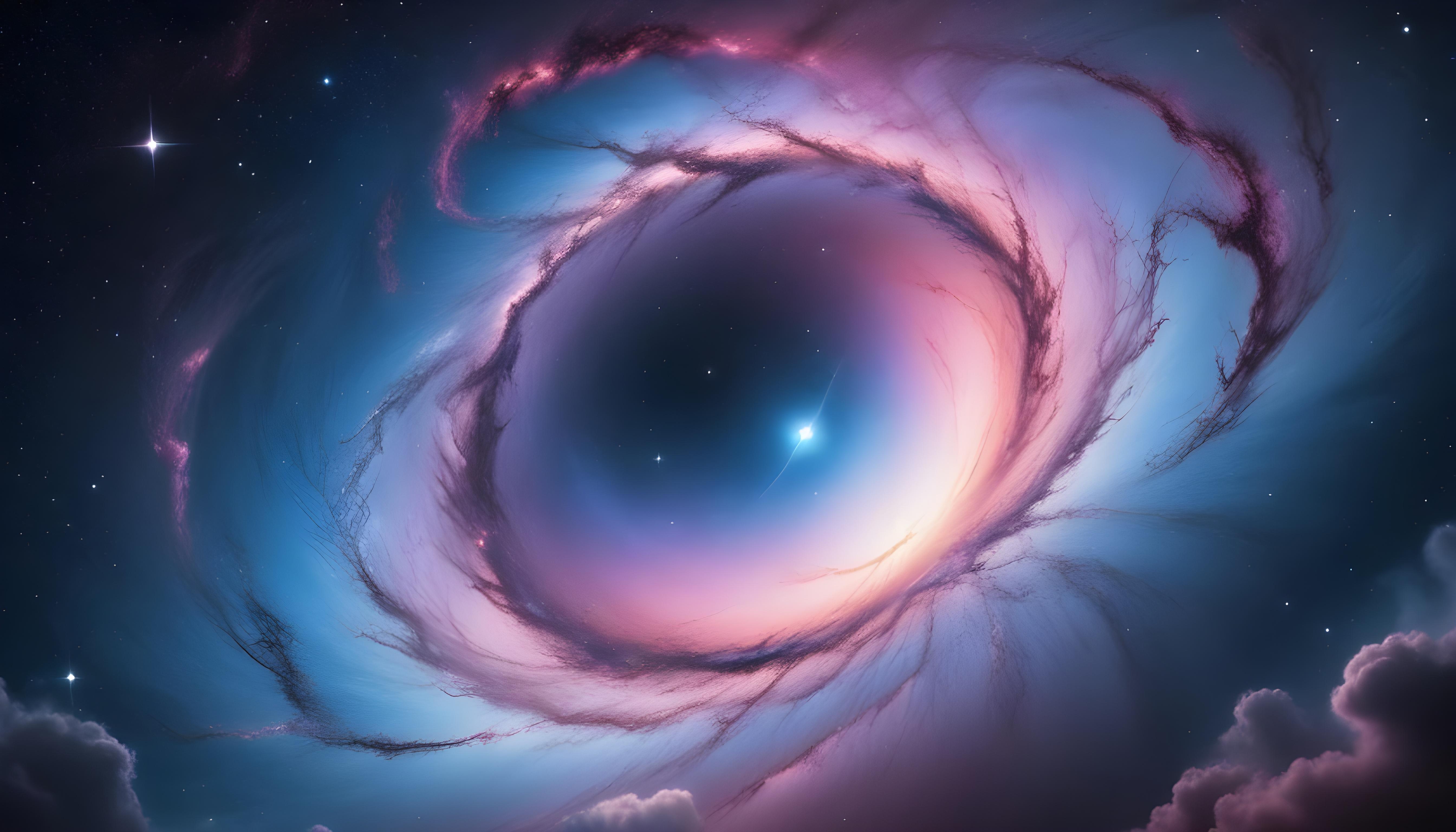 Mesmerizing Spiral Galaxy and Deep Space Nebula Illustration Background
