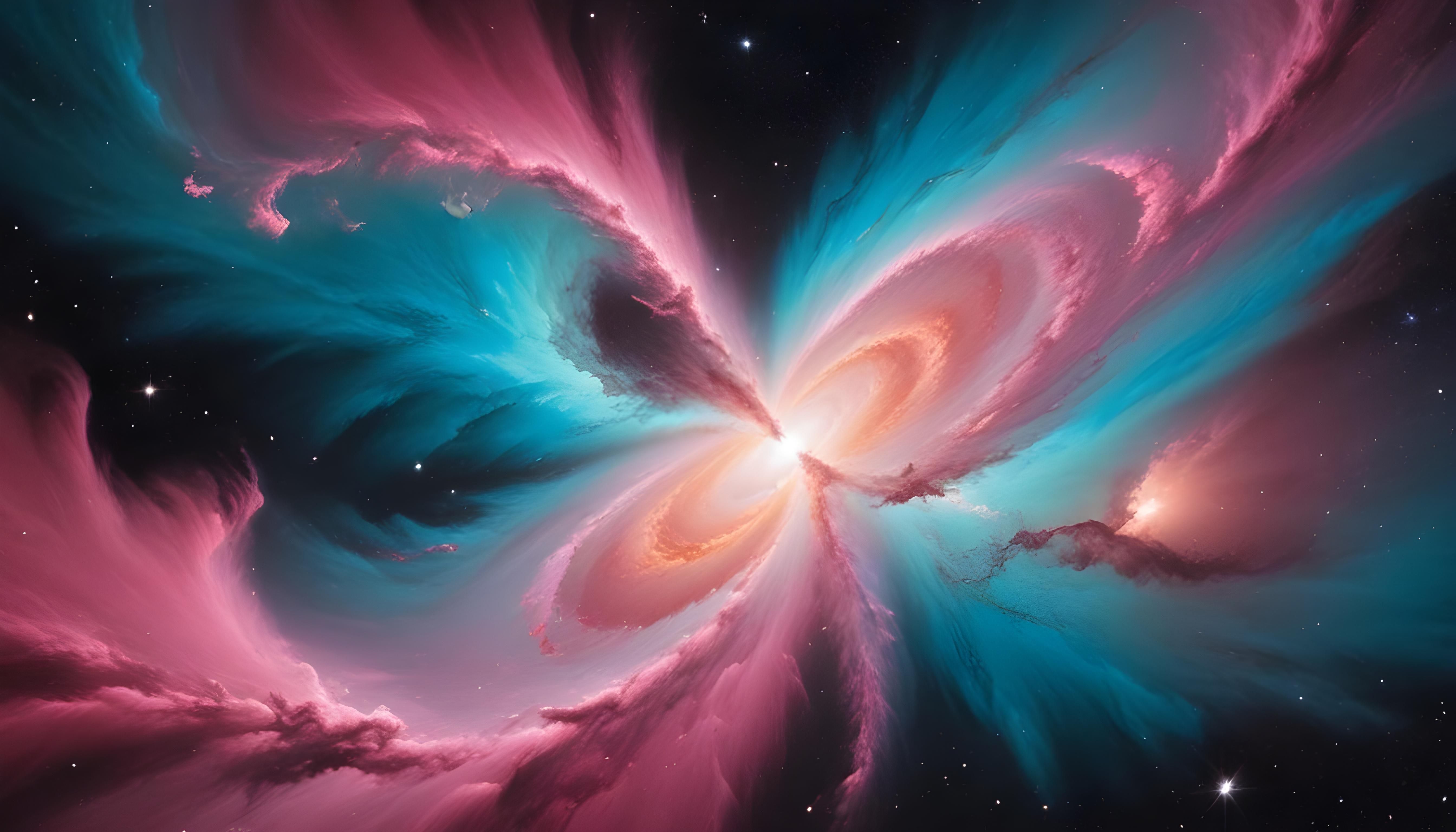 Mesmerizing Spiral Galaxy and Deep Space Nebula Illustration Background