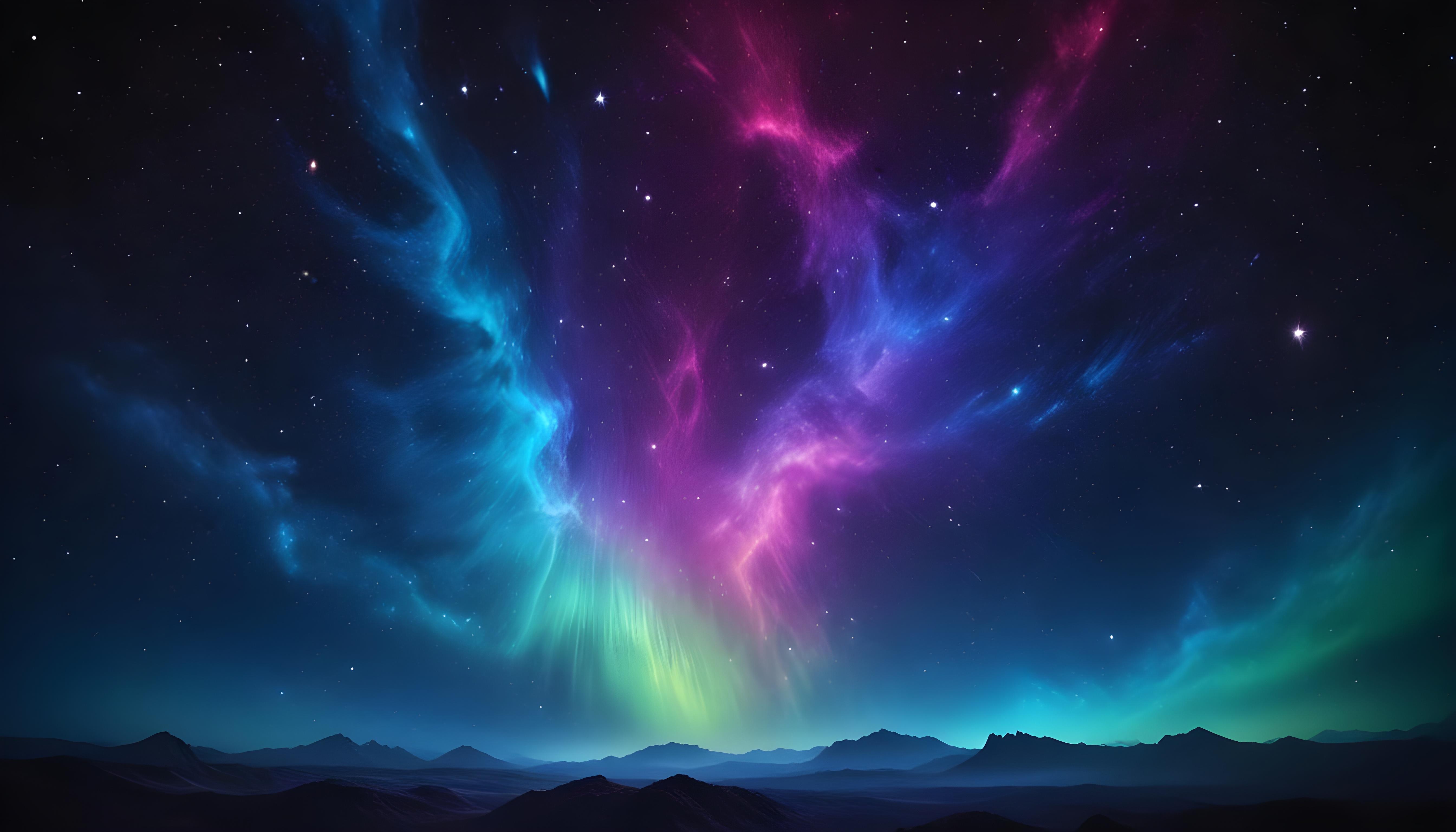Mesmerizing Spiral Galaxy and Deep Space Nebula Illustration Background