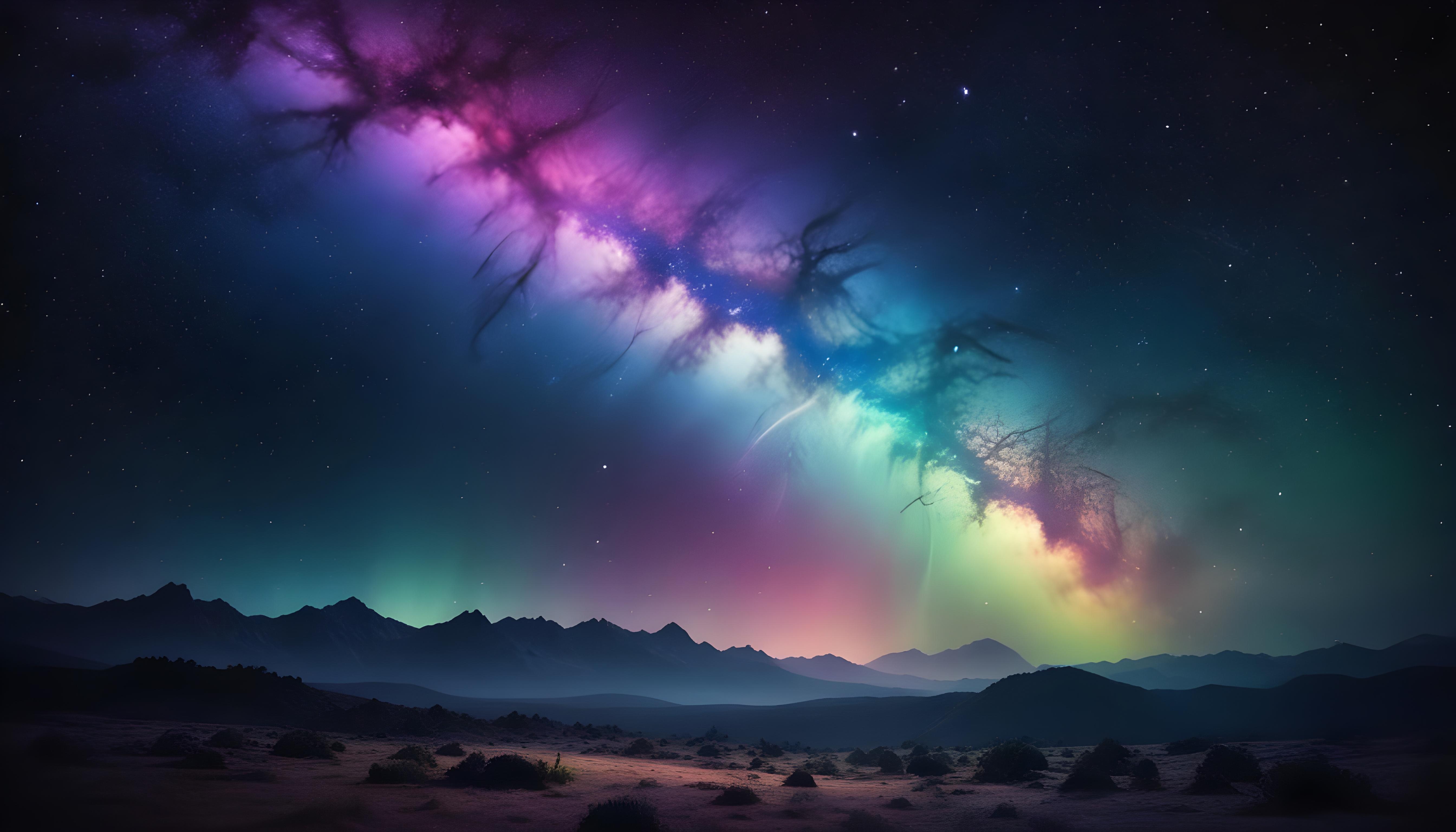 Mesmerizing Spiral Galaxy and Deep Space Nebula Illustration Background