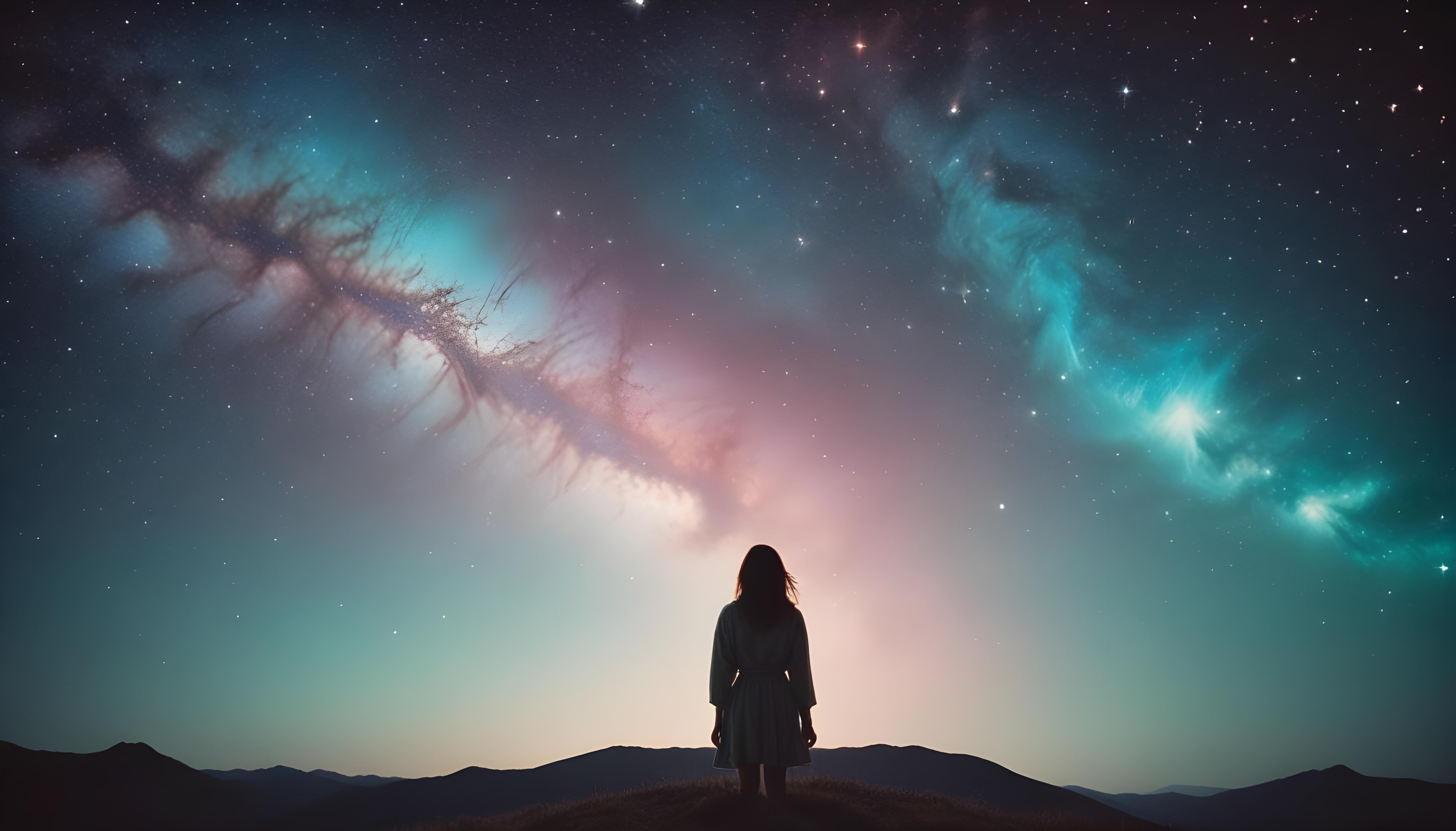 Mesmerizing Spiral Galaxy and Deep Space Nebula Illustration Background