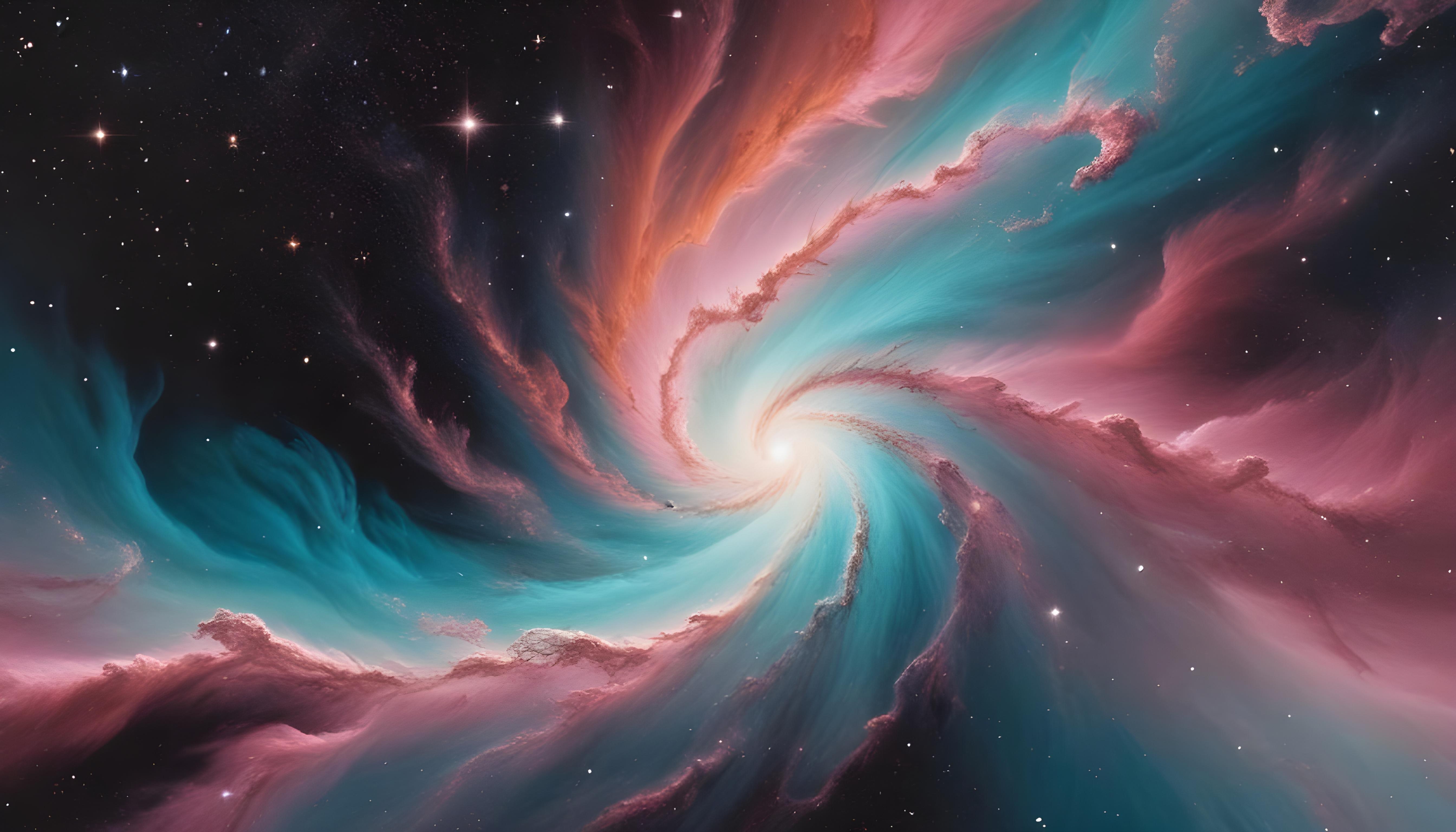 Mesmerizing Spiral Galaxy and Deep Space Nebula Illustration Background