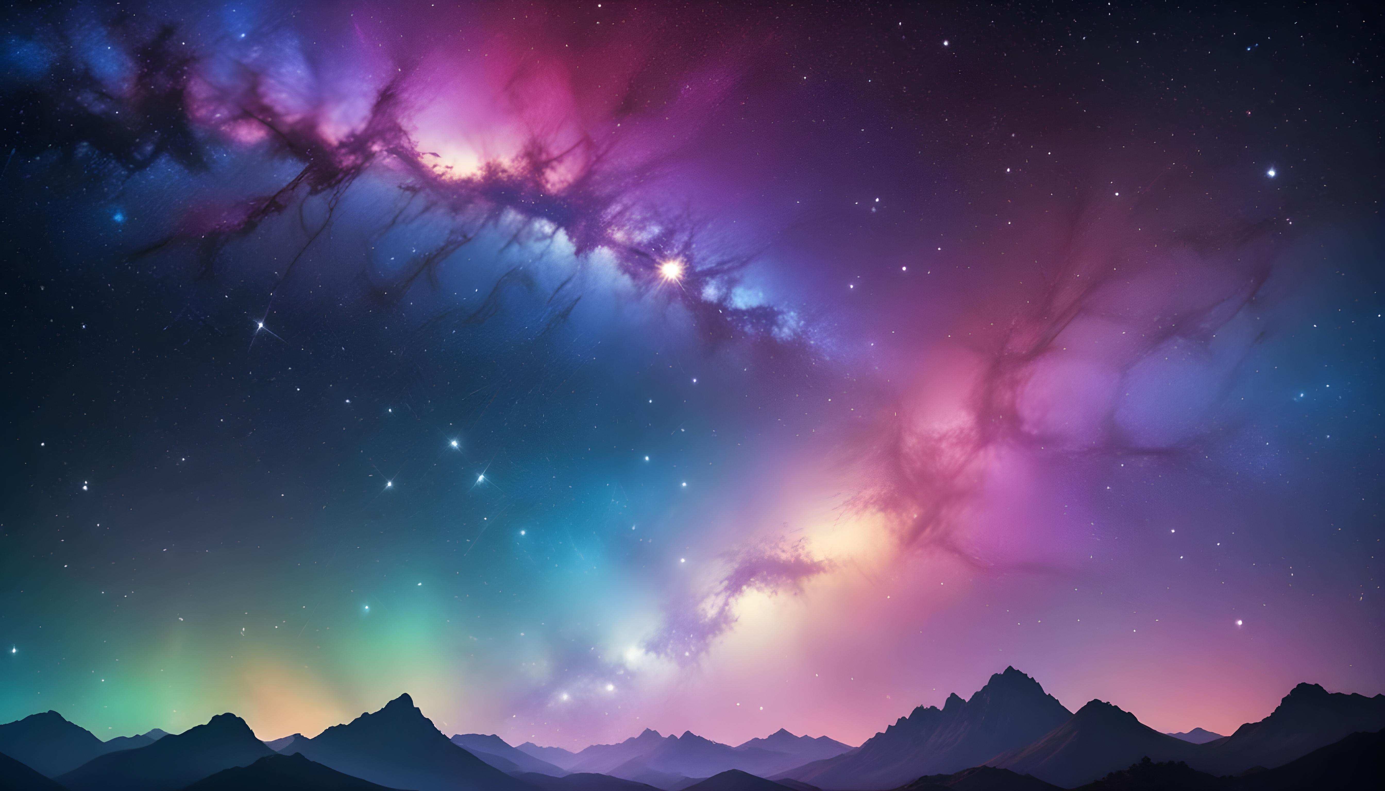 Mesmerizing Spiral Galaxy and Deep Space Nebula Illustration Background