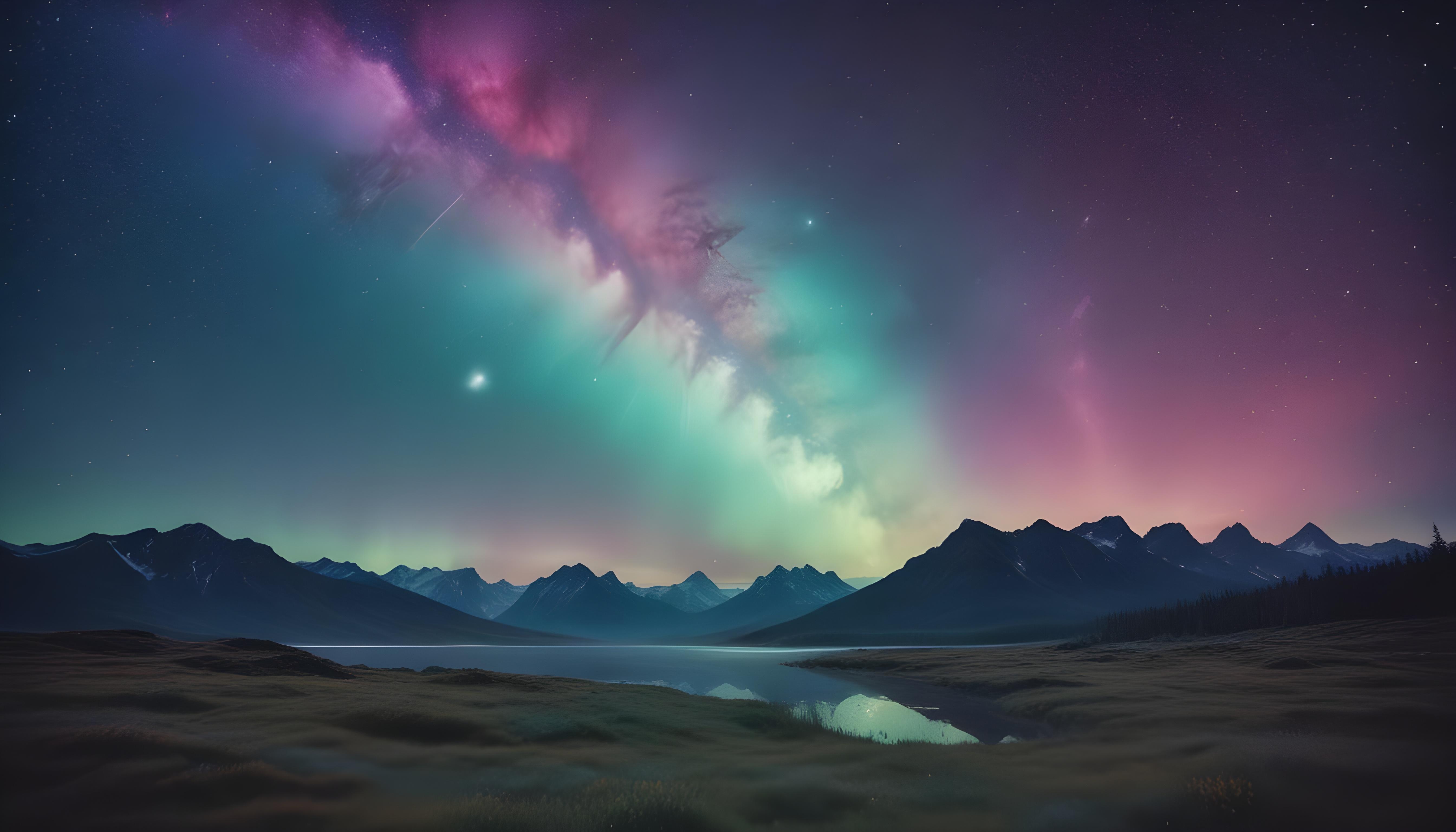 Mesmerizing Spiral Galaxy and Deep Space Nebula Illustration Background