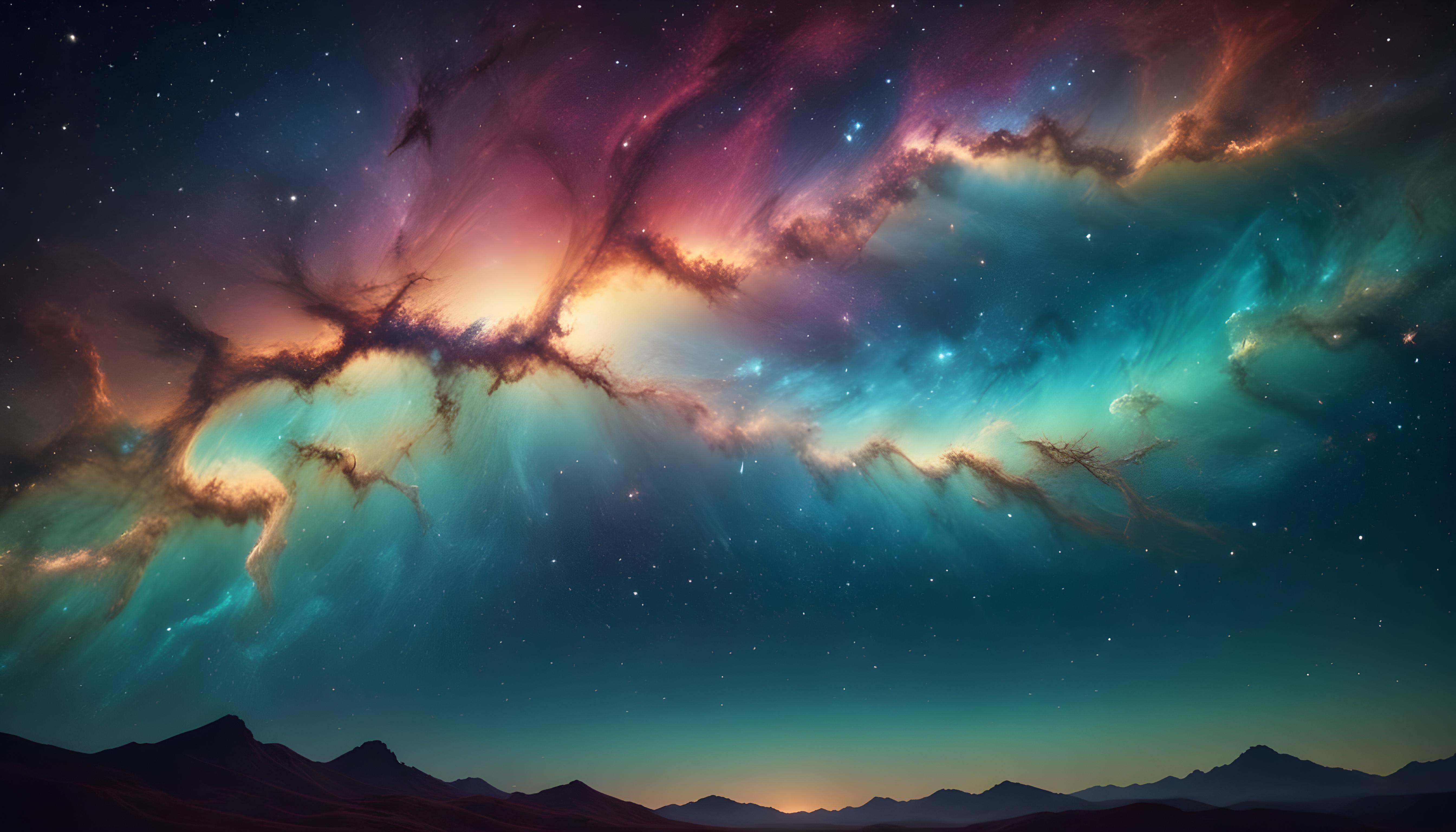 Mesmerizing Spiral Galaxy and Deep Space Nebula Illustration Background