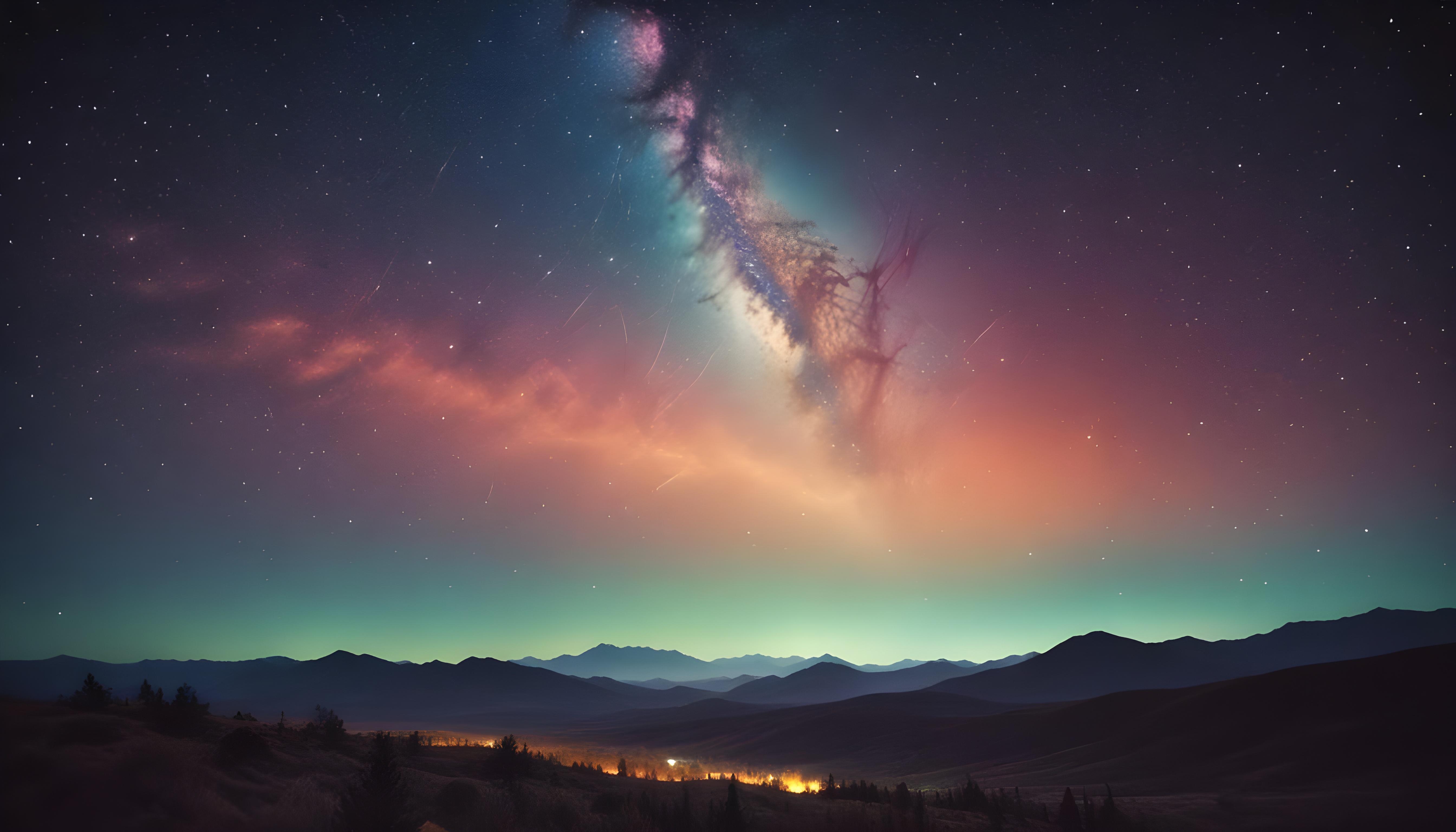 Mesmerizing Spiral Galaxy and Deep Space Nebula Illustration Background