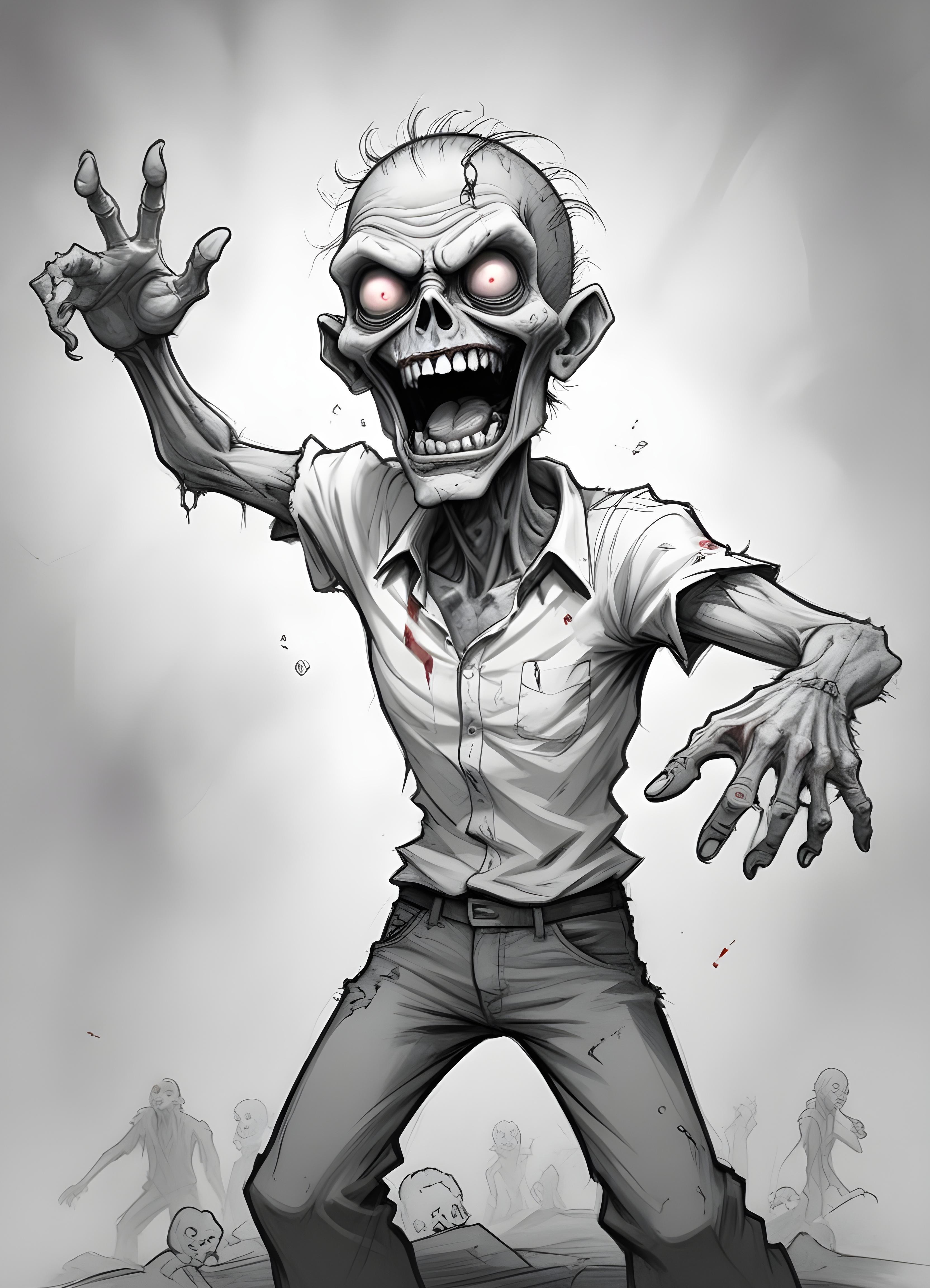 Detailed Zombie and Undead Horror Character Sketch Illustration Artwork