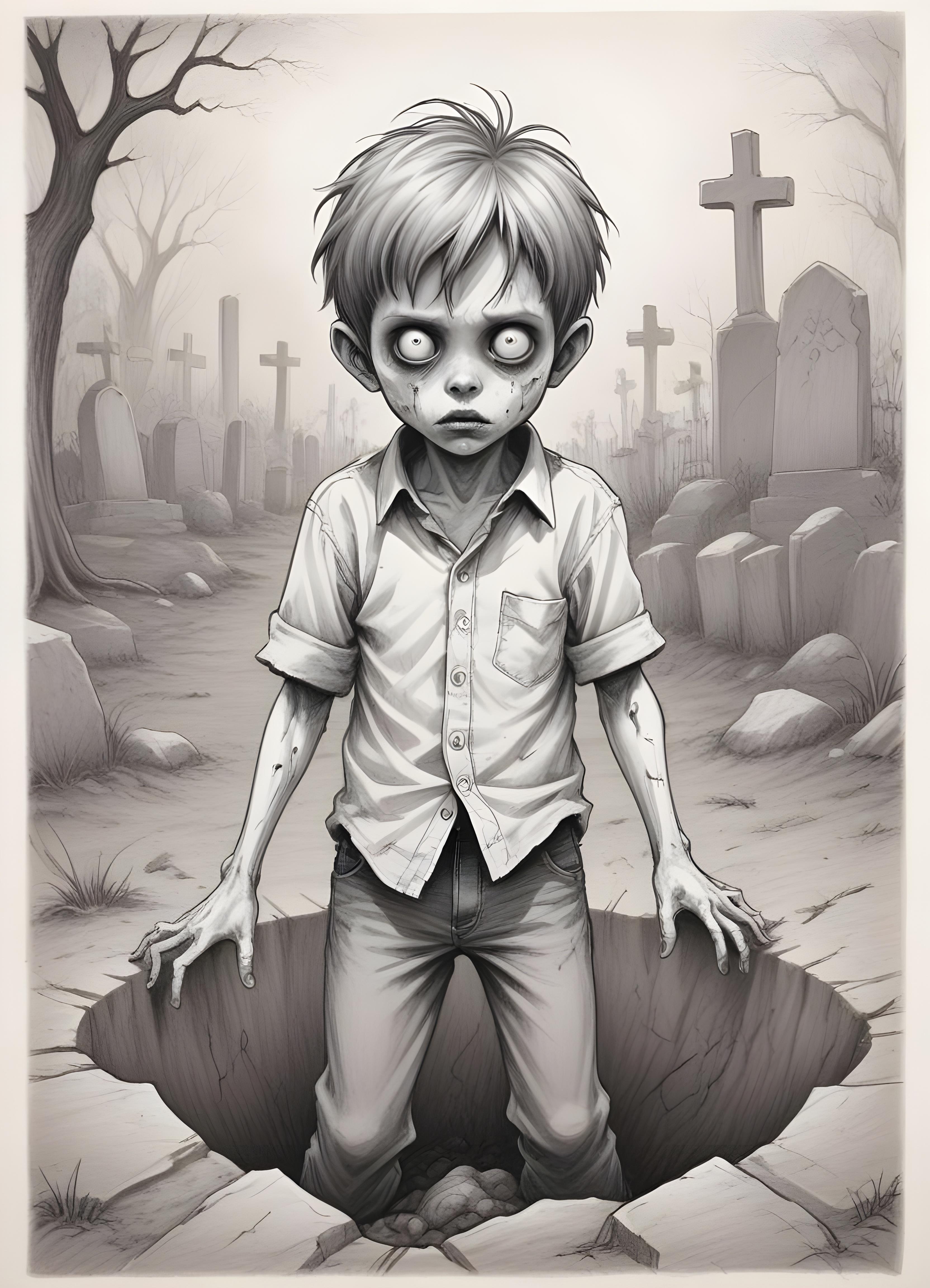 Detailed Zombie and Undead Horror Character Sketch Illustration Artwork