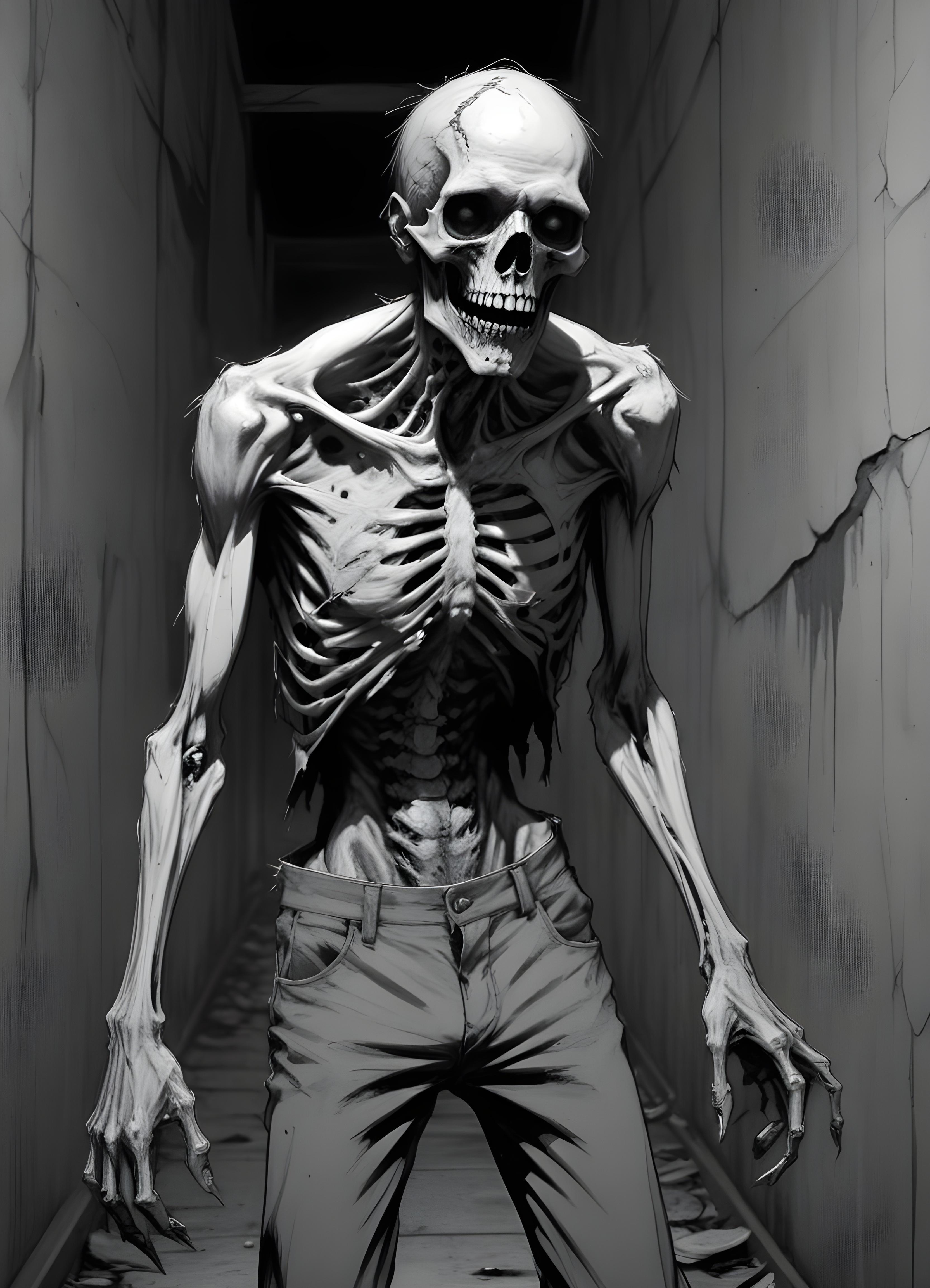 Detailed Zombie and Undead Horror Character Sketch Illustration Artwork