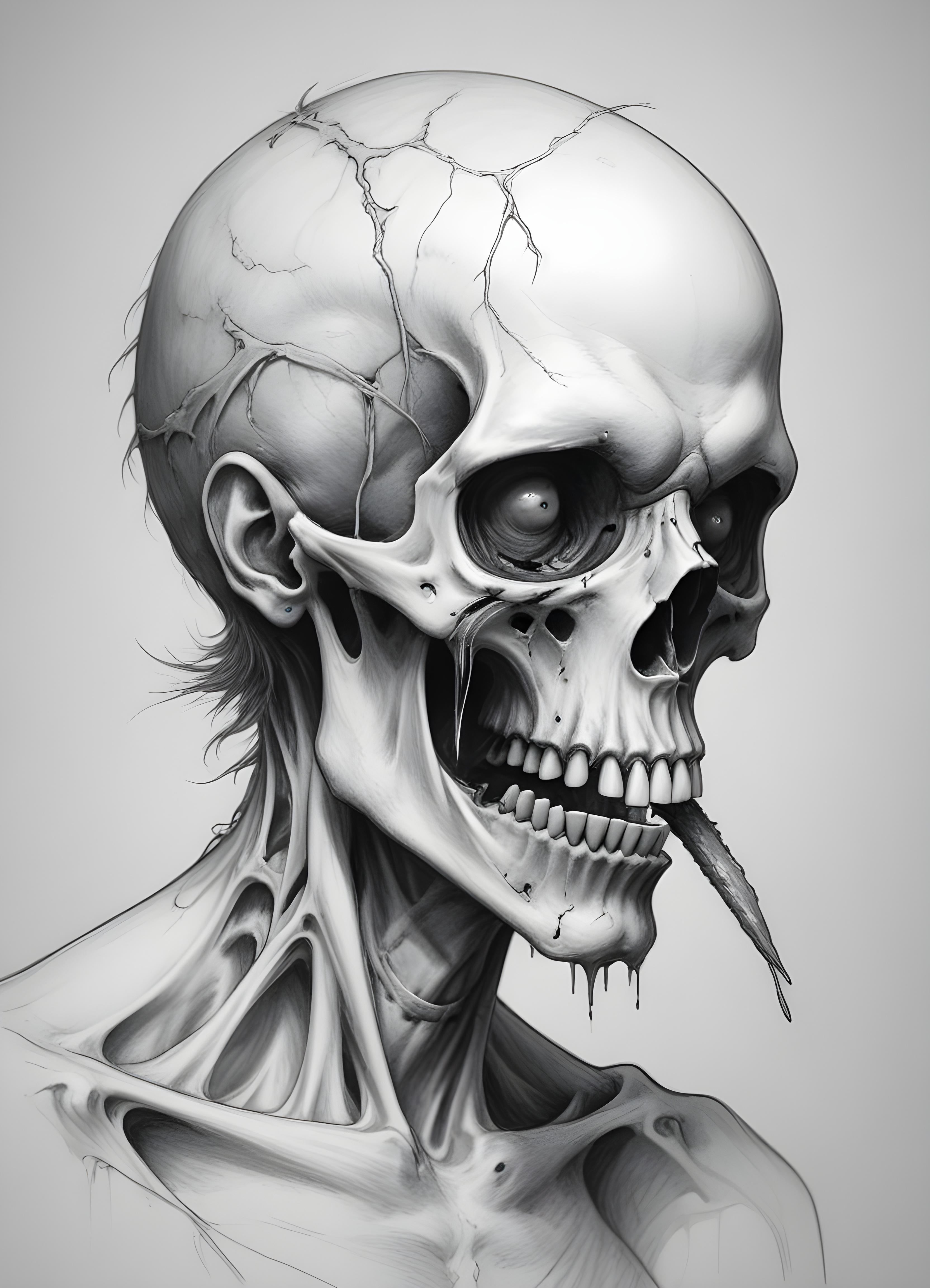 Detailed Zombie and Undead Horror Character Sketch Illustration Artwork