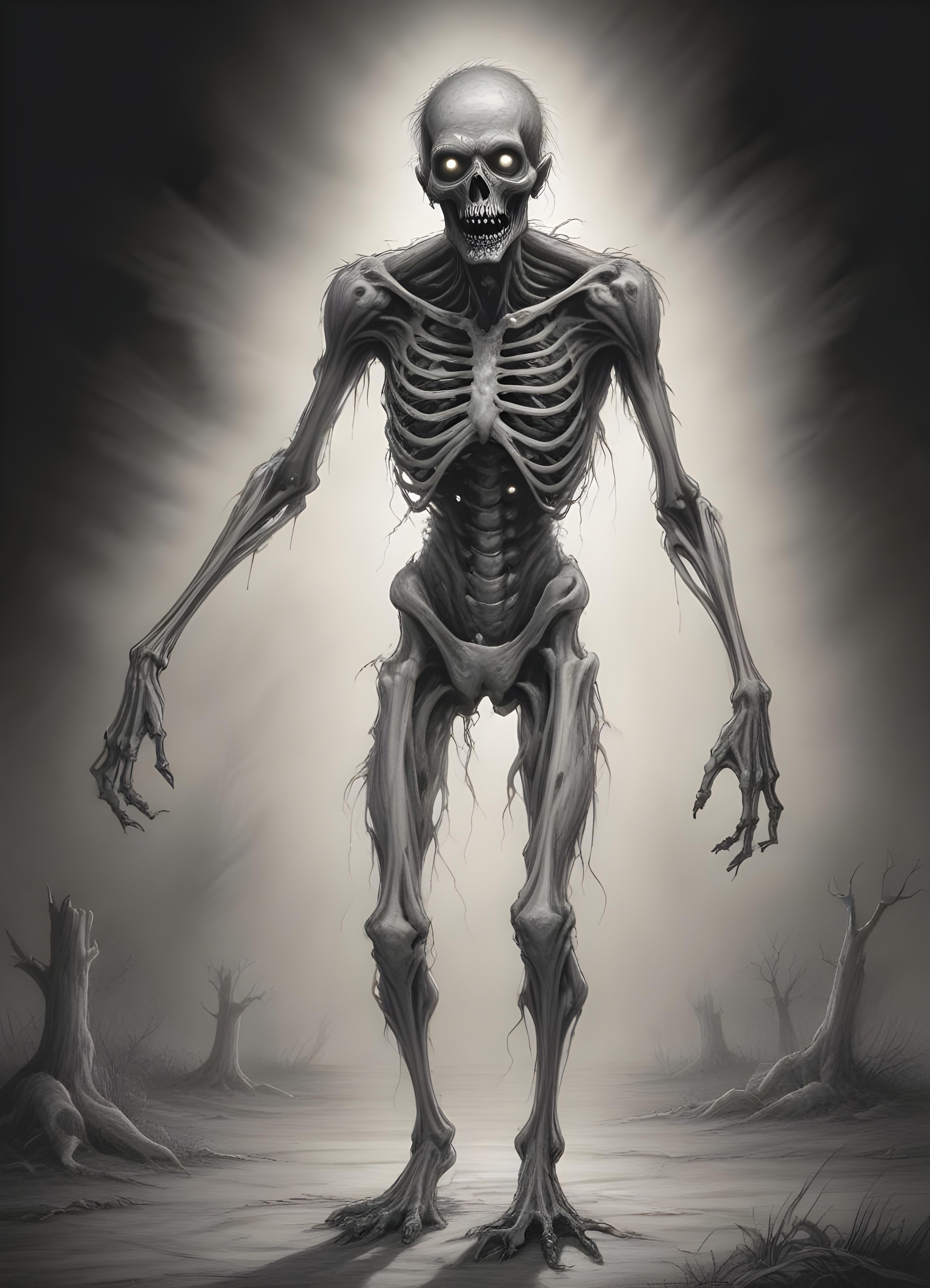Detailed Zombie and Undead Horror Character Sketch Illustration Artwork