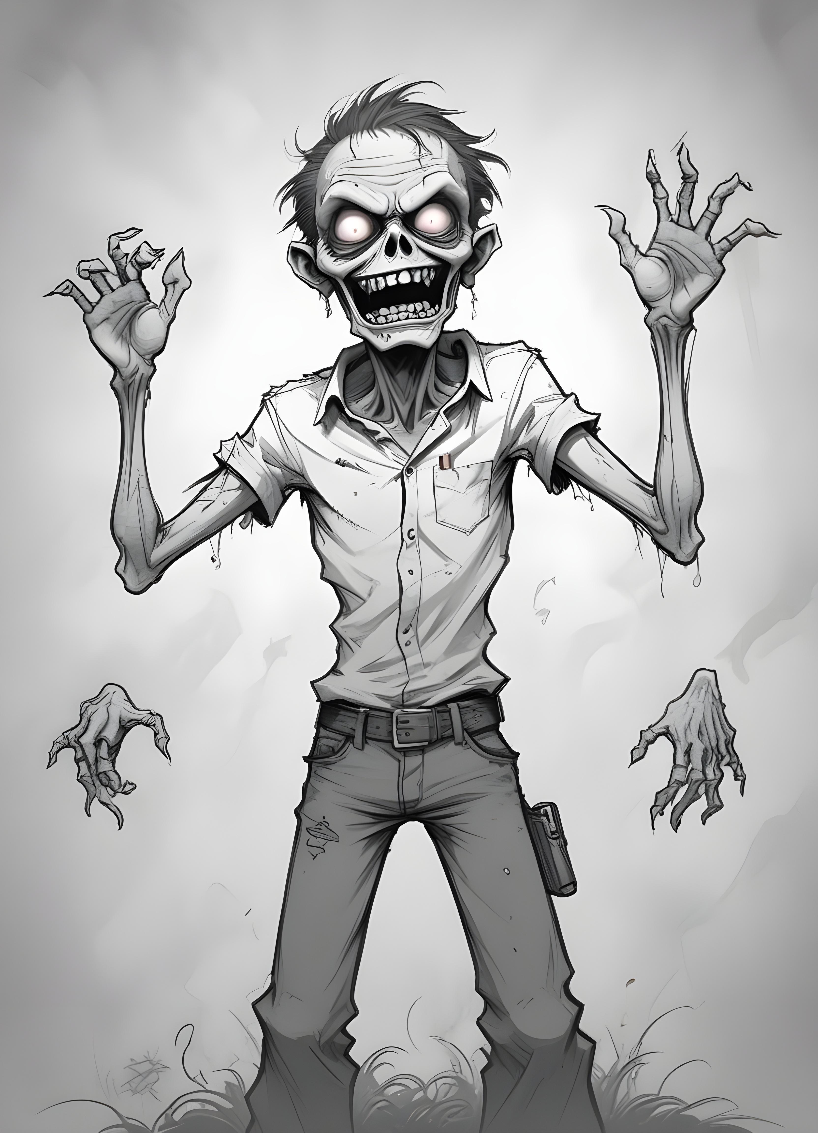 Detailed Zombie and Undead Horror Character Sketch Illustration Artwork