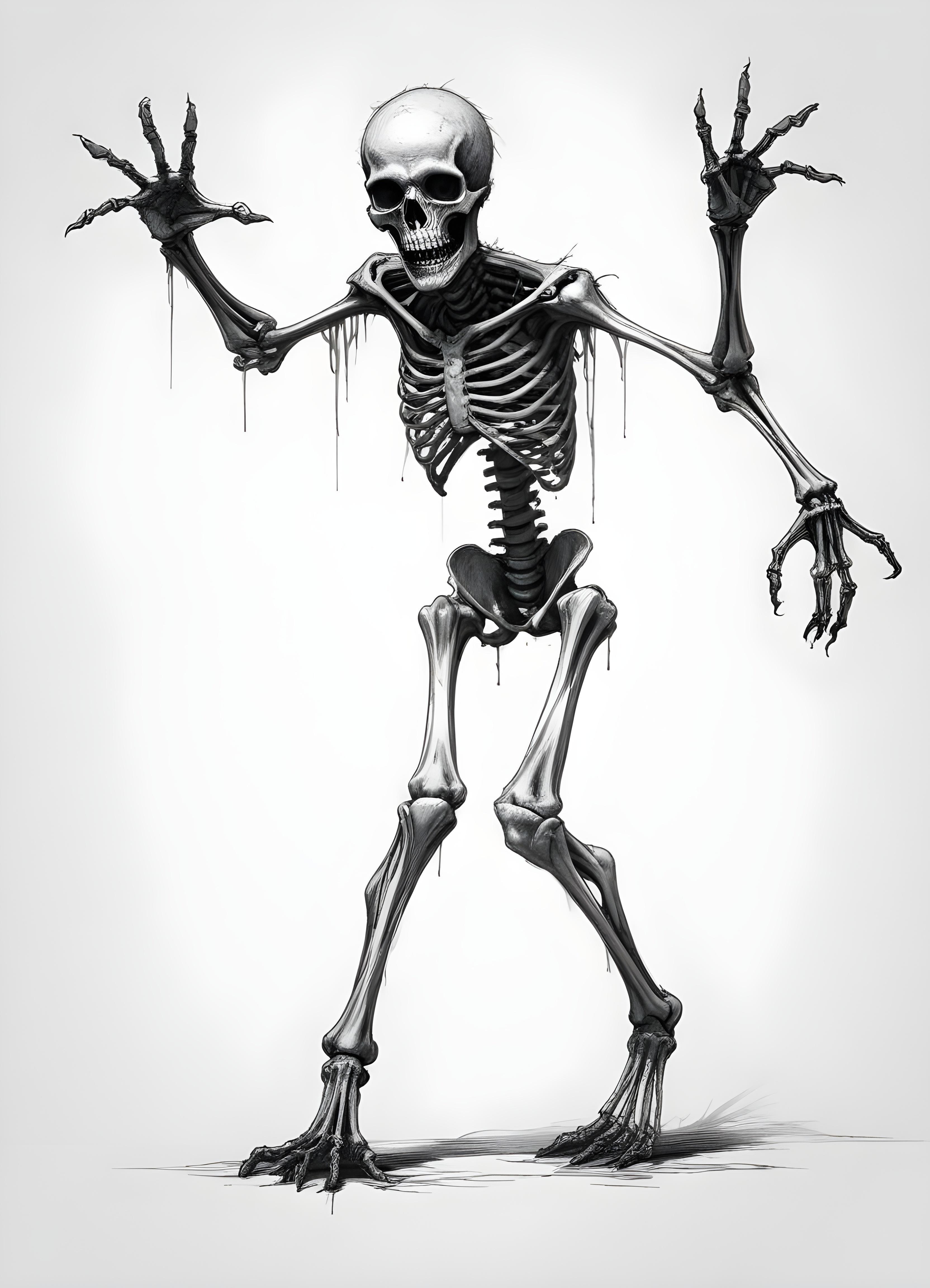 Detailed Zombie and Undead Horror Character Sketch Illustration Artwork