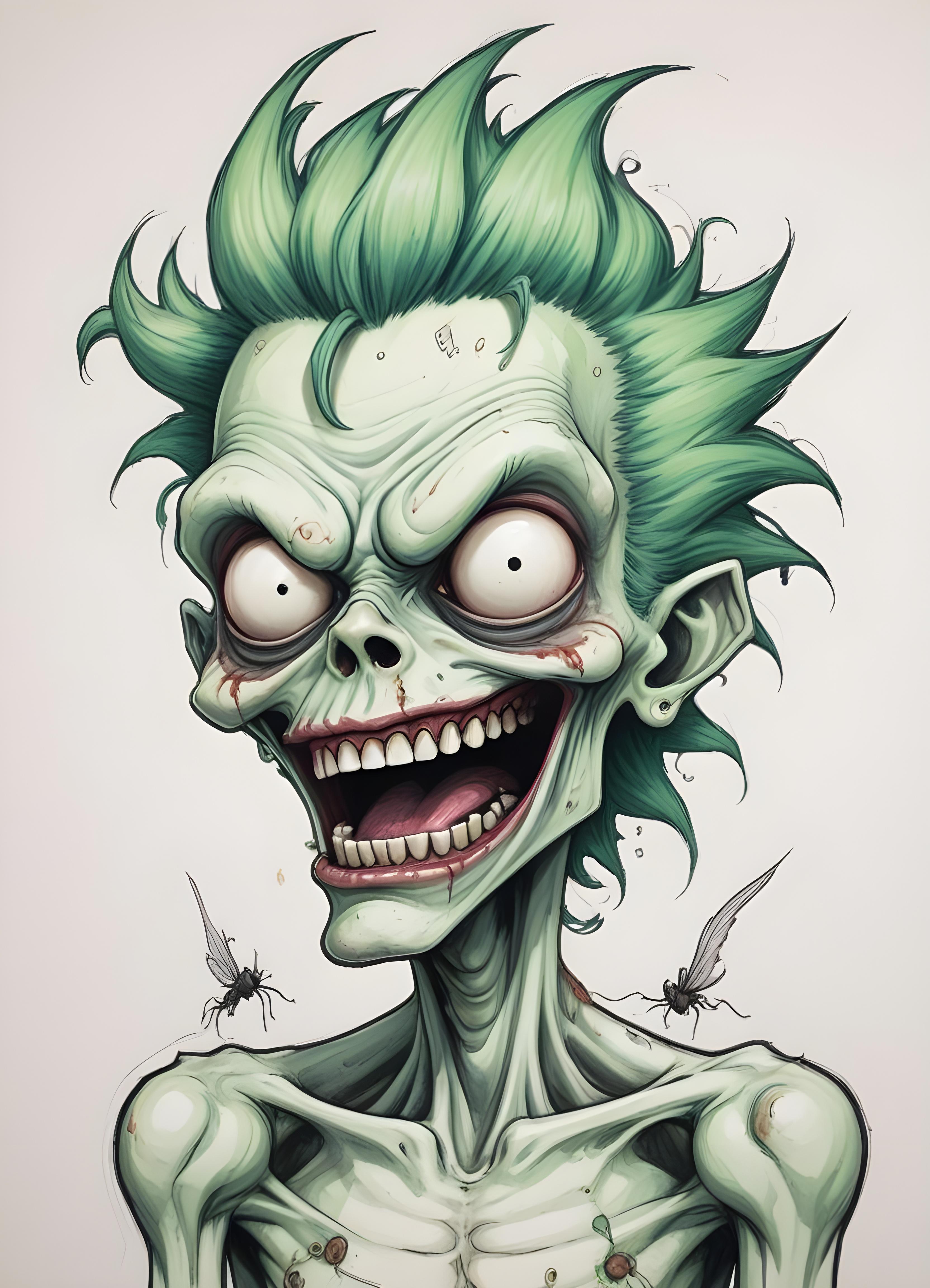 Detailed Zombie and Undead Horror Character Sketch Illustration Artwork