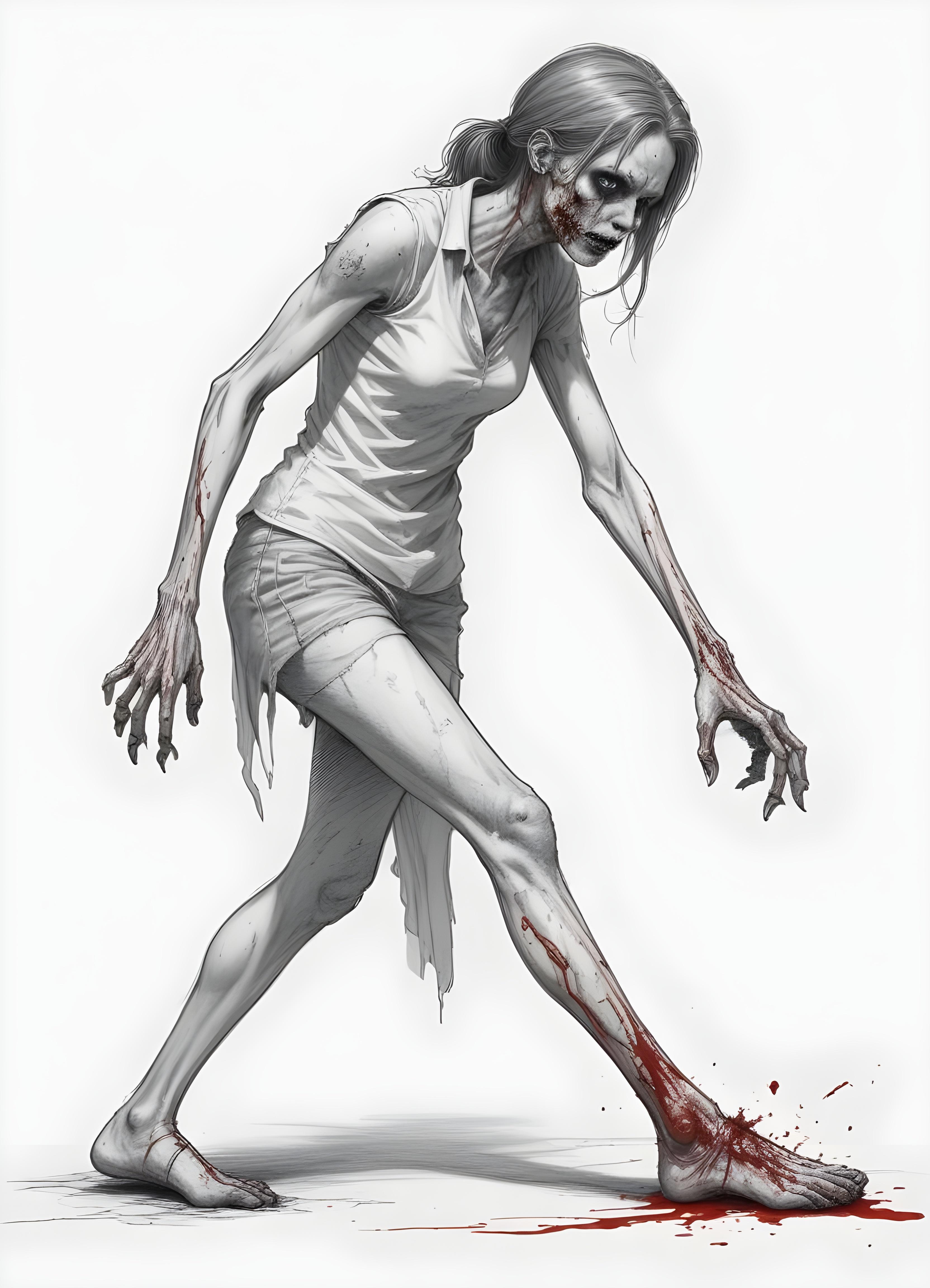 Detailed Zombie and Undead Horror Character Sketch Illustration Artwork