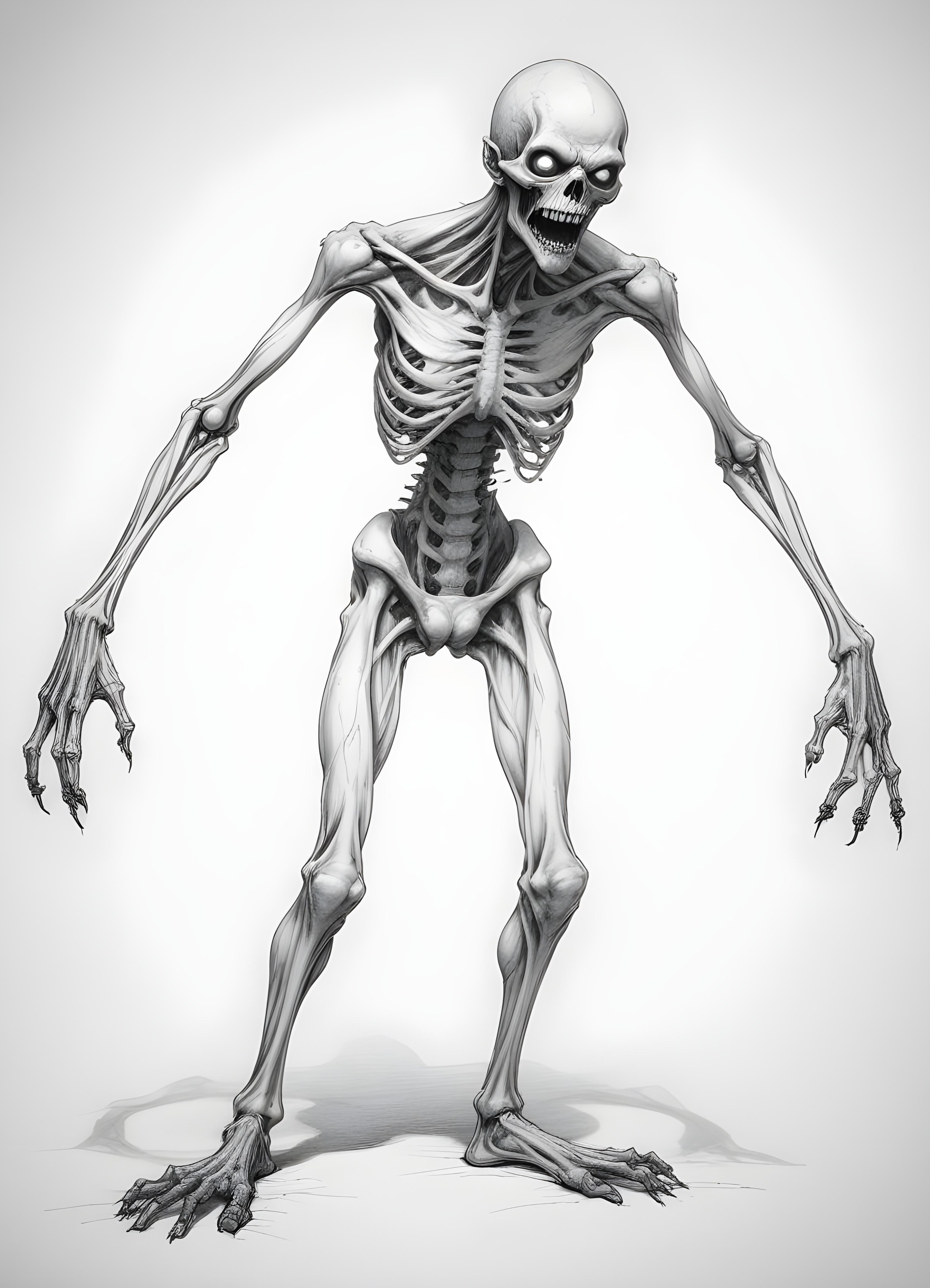 Detailed Zombie and Undead Horror Character Sketch Illustration Artwork