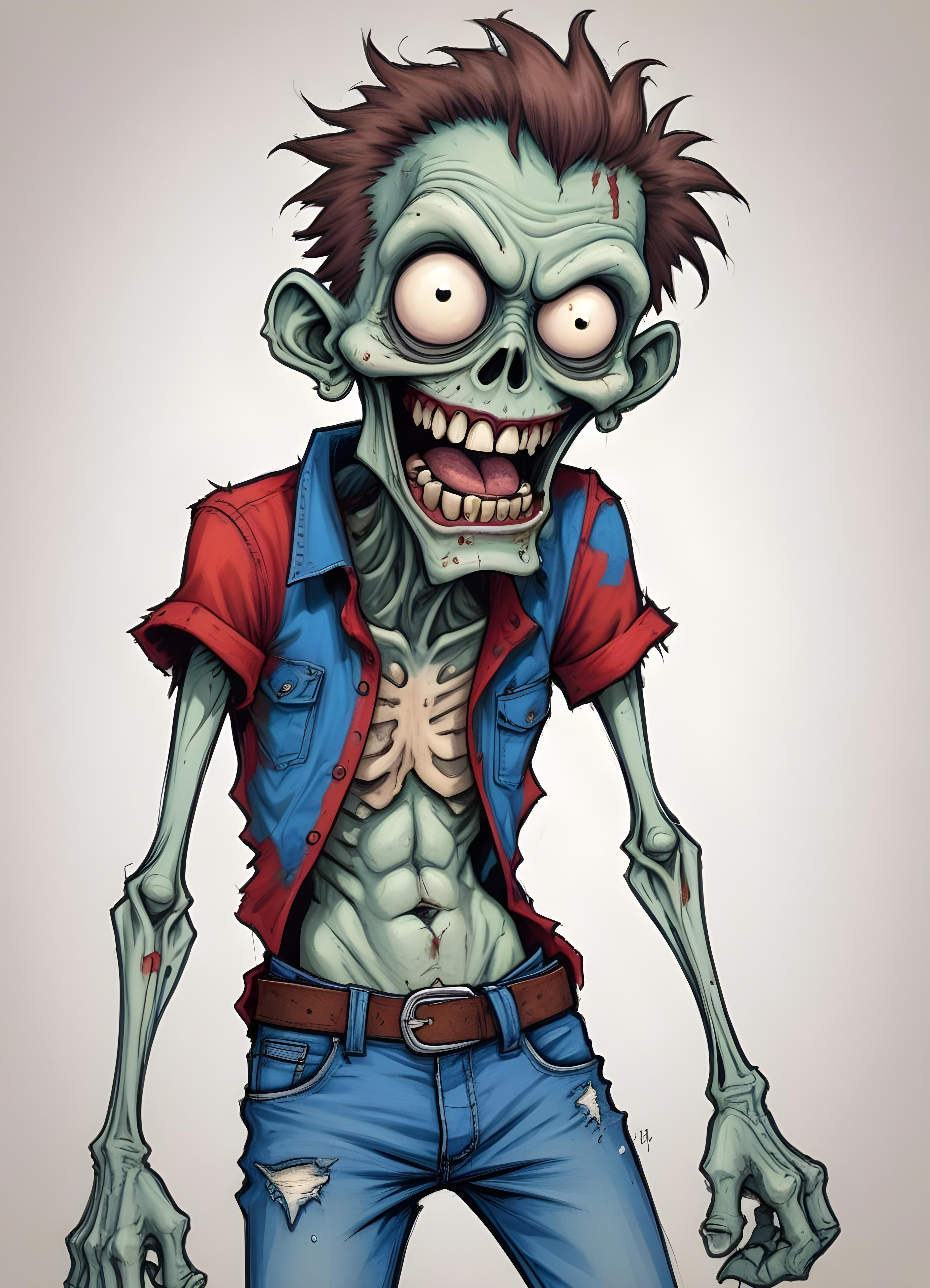 Detailed Zombie and Undead Horror Character Sketch Illustration Artwork