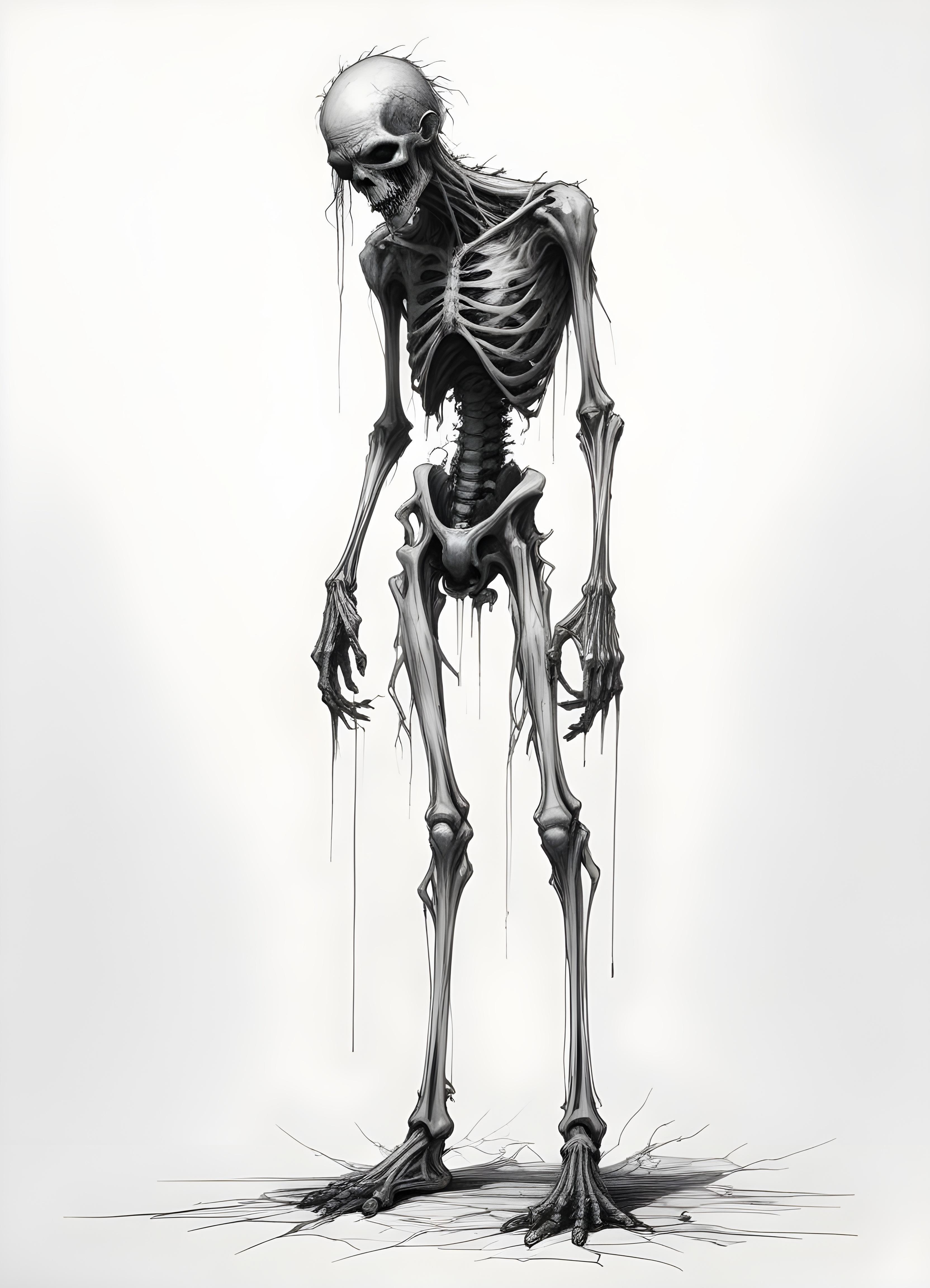 Detailed Zombie and Undead Horror Character Sketch Illustration Artwork
