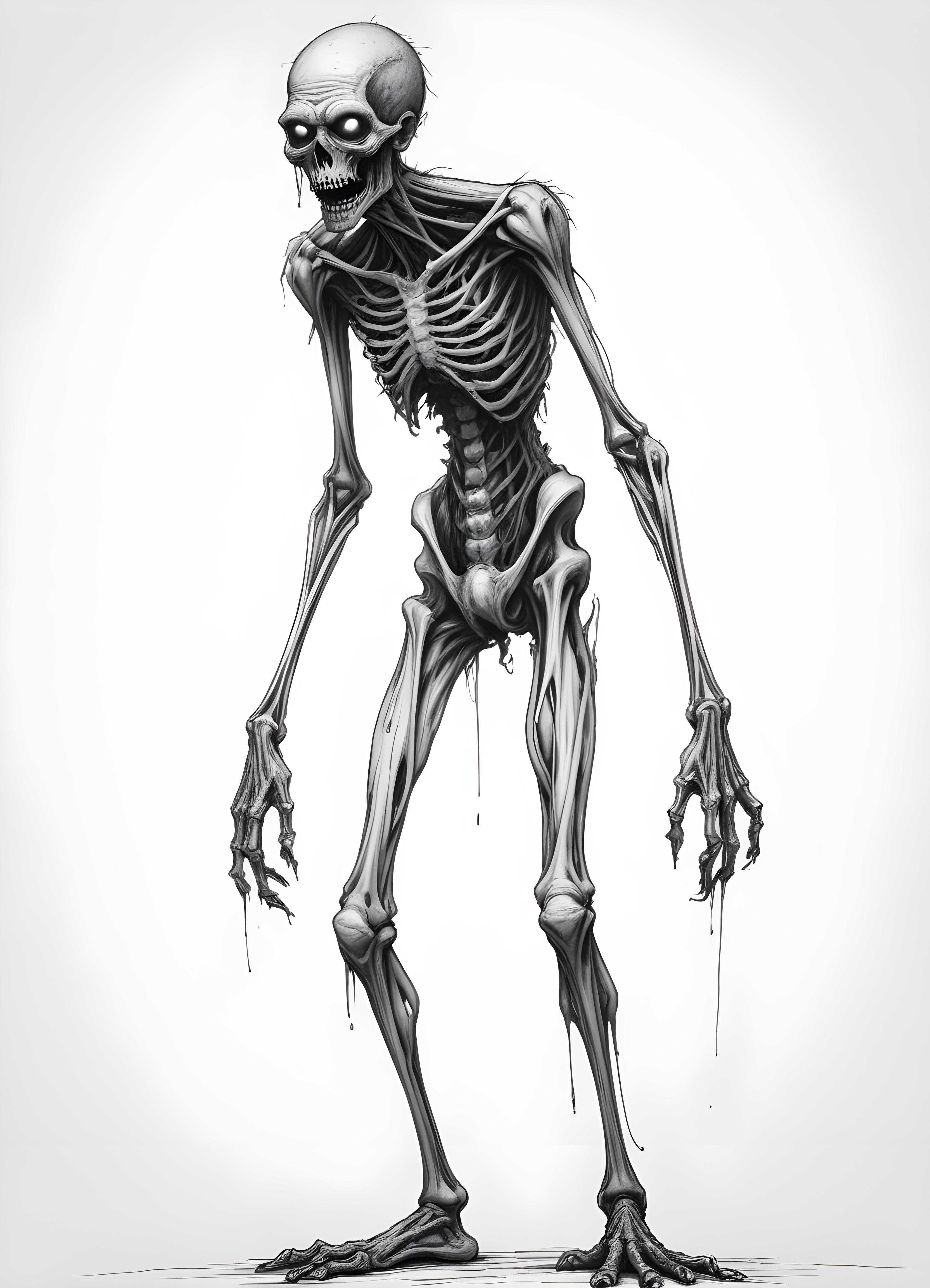 Detailed Zombie and Undead Horror Character Sketch Illustration Artwork
