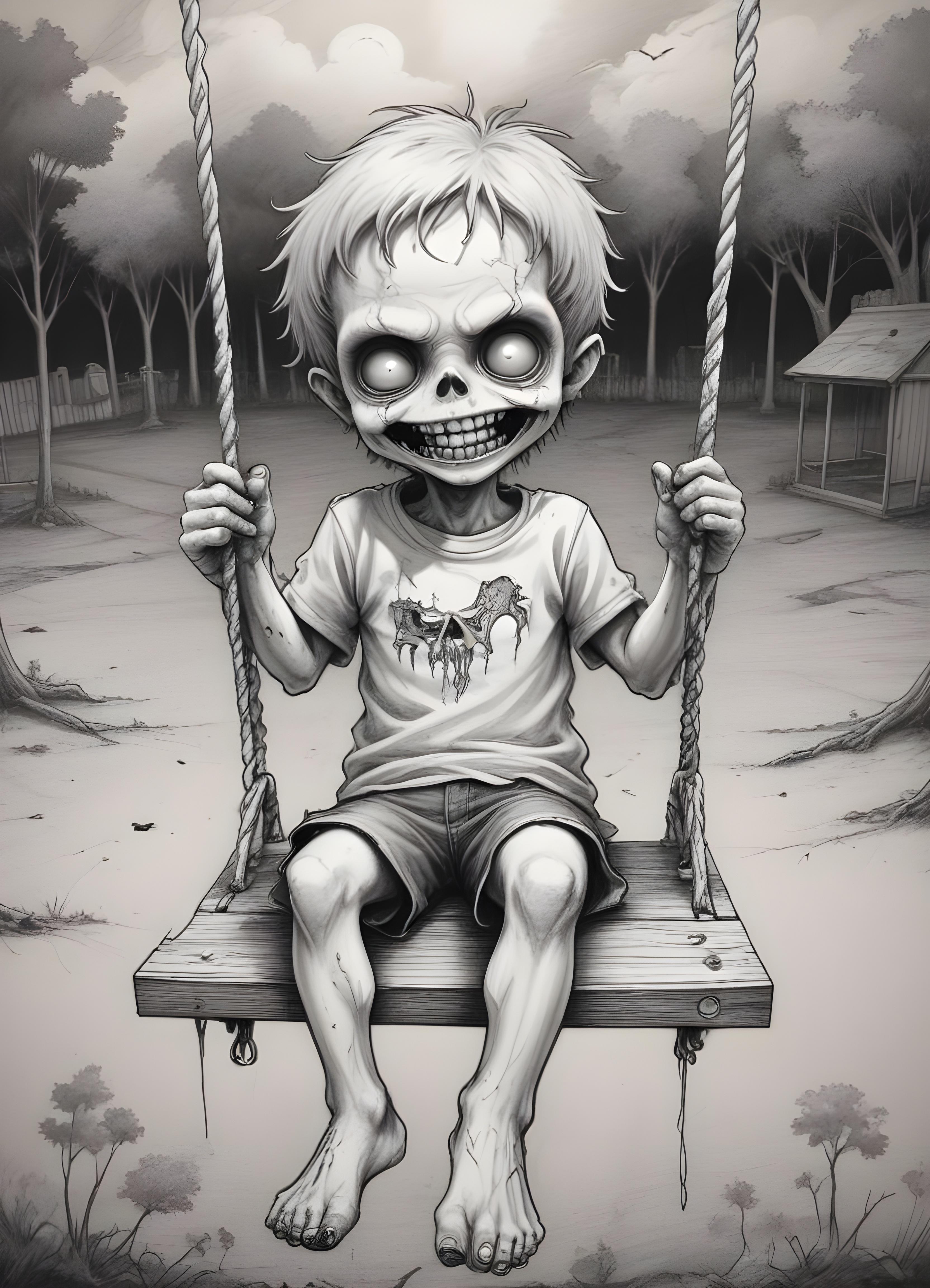 Detailed Zombie and Undead Horror Character Sketch Illustration Artwork