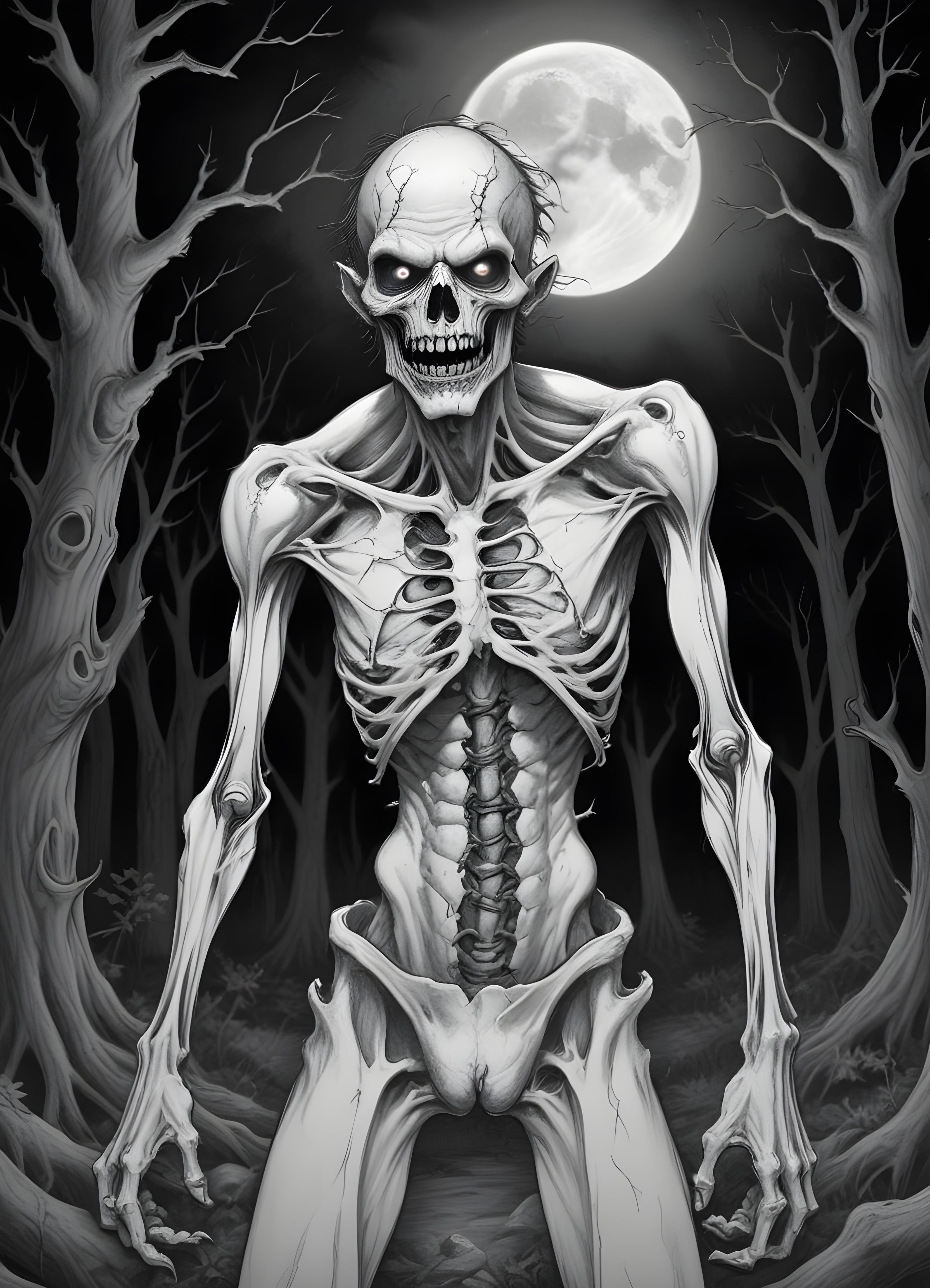 Detailed Zombie and Undead Horror Character Sketch Illustration Artwork