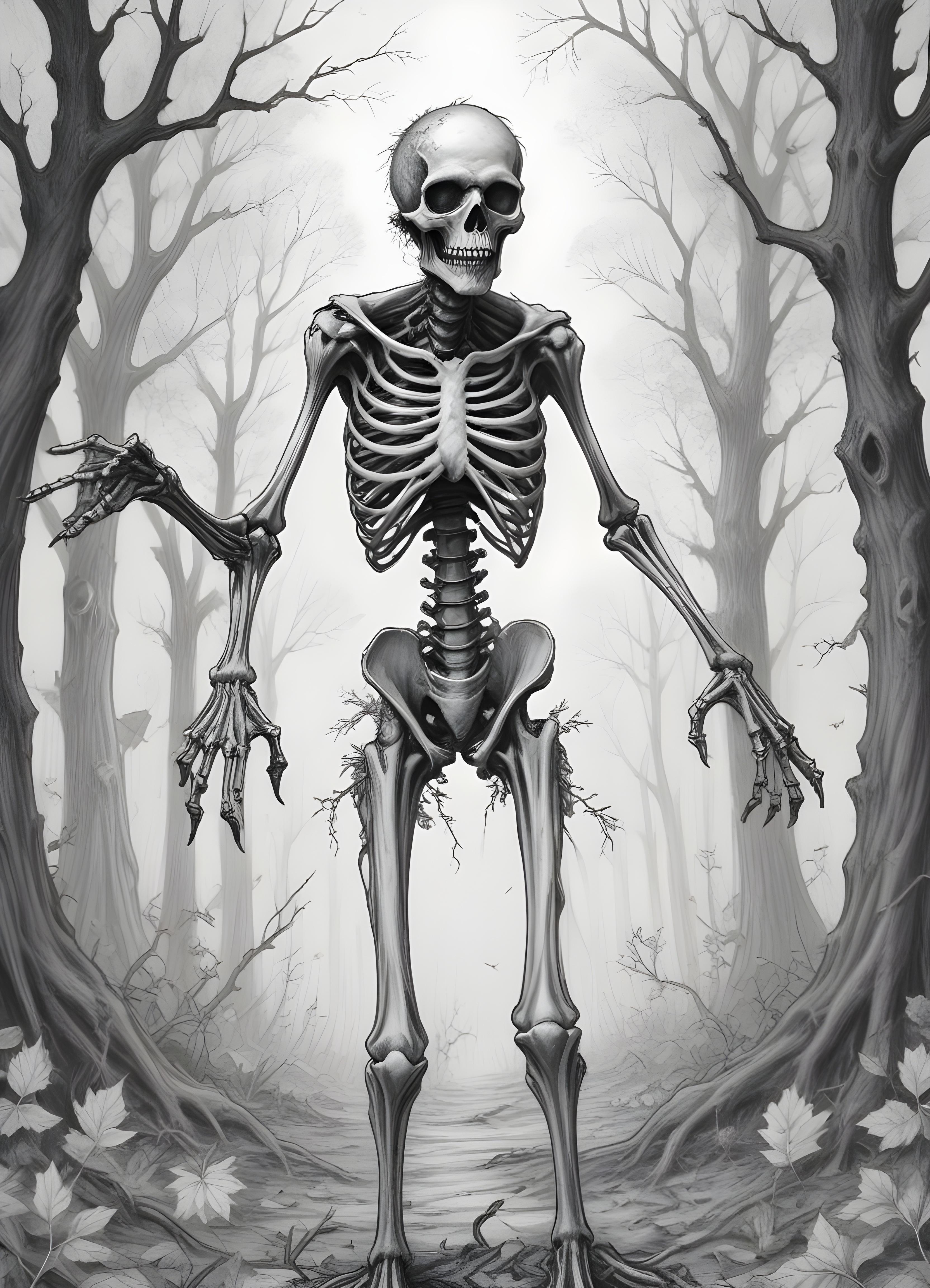 Detailed Zombie and Undead Horror Character Sketch Illustration Artwork